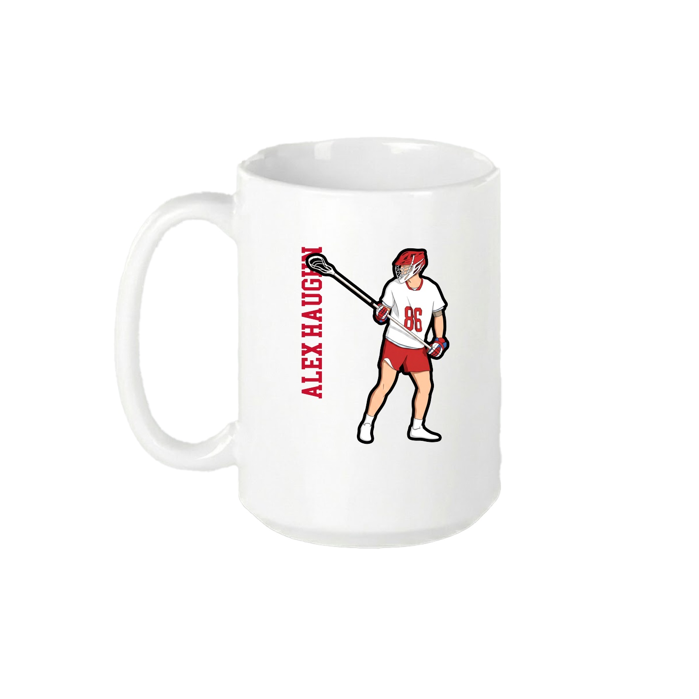 15oz Coffee Mug — Name Vertical in White