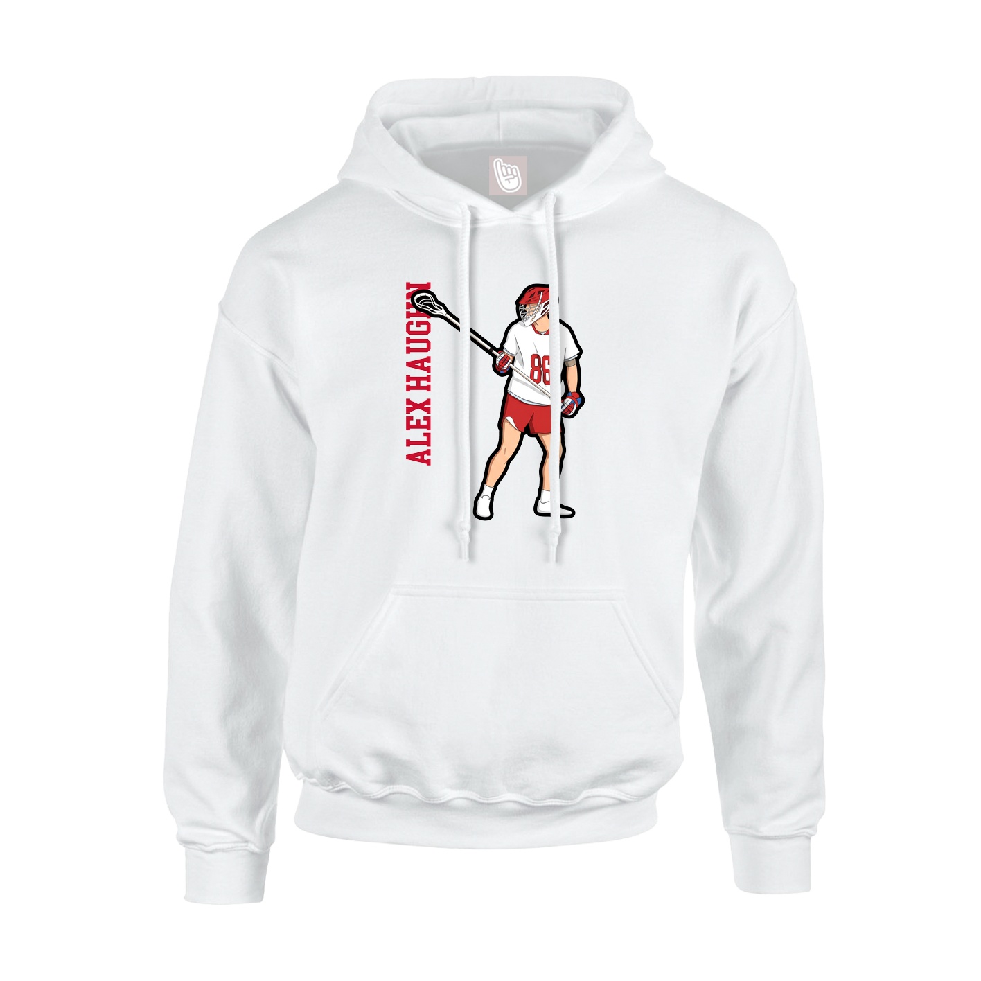 Youth Hoodie — Name Vertical in White