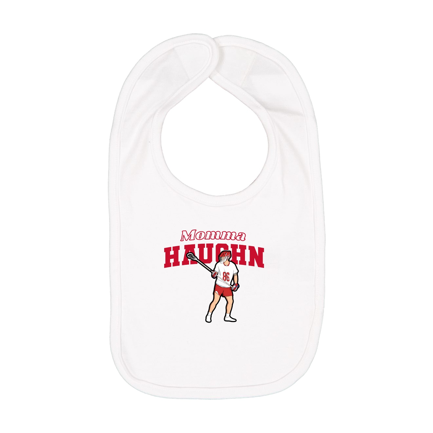 Infant Bib — Mothers Day Block in White