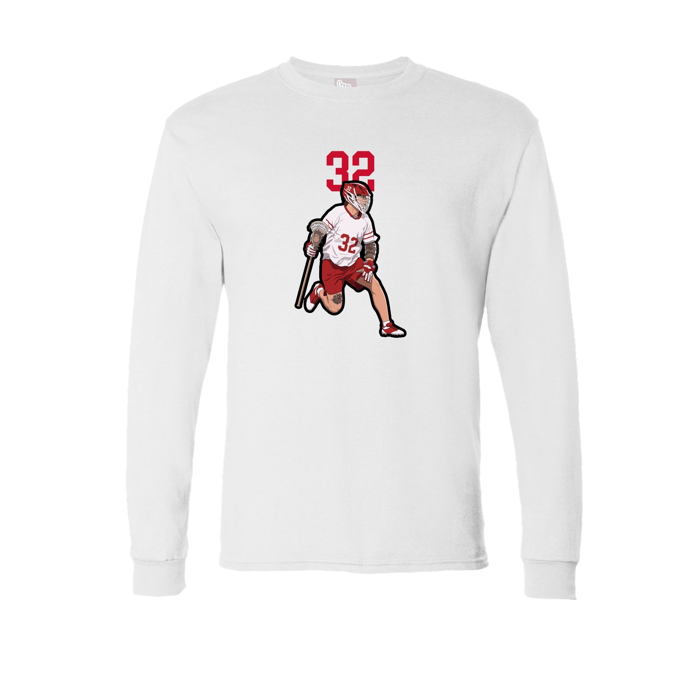 Long Sleeve Tee — Number Top in White