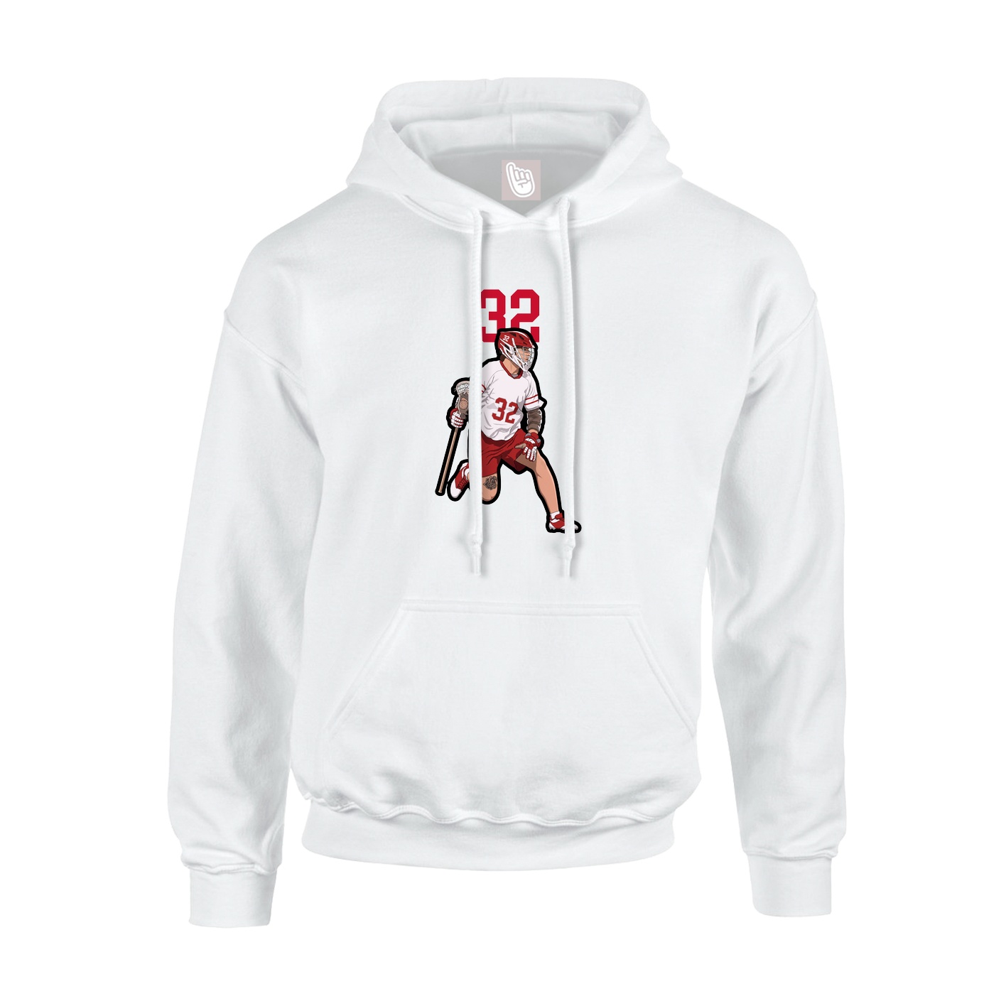 Youth Hoodie — Number Top in White