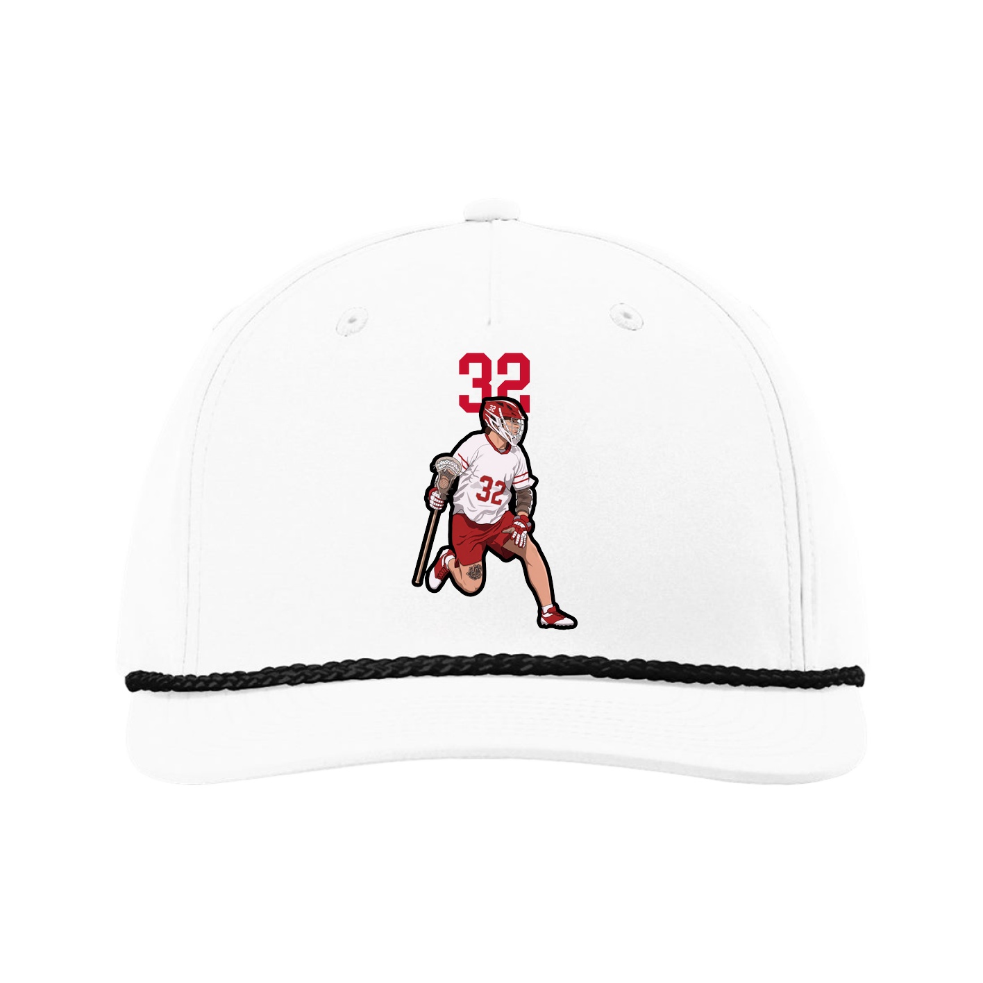 Five-Panel Classic Rope Cap — Number Top in White