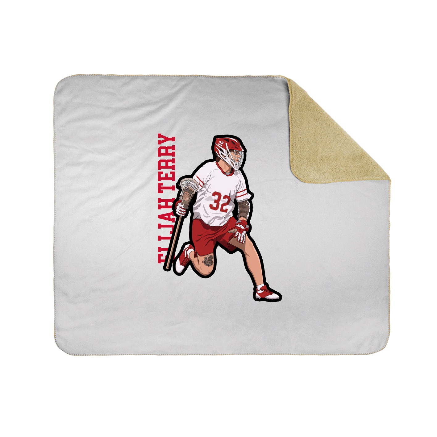 Throw Blanket — Name Vertical in White