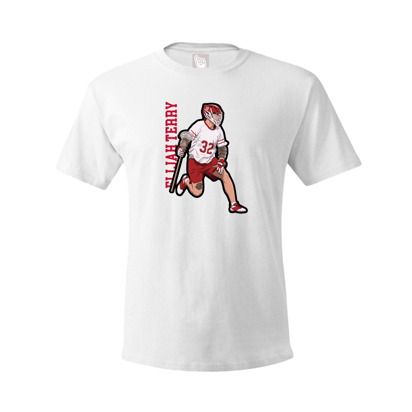 Youth Tee — Name Vertical in White
