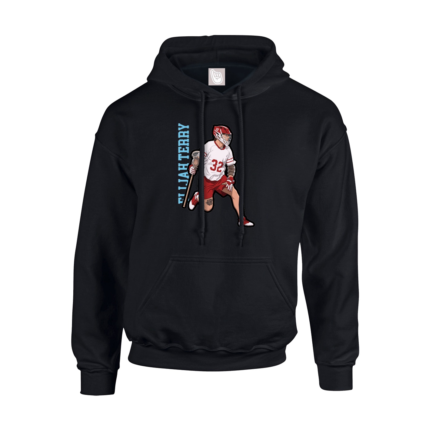 Hoodie — Name Vertical in Black