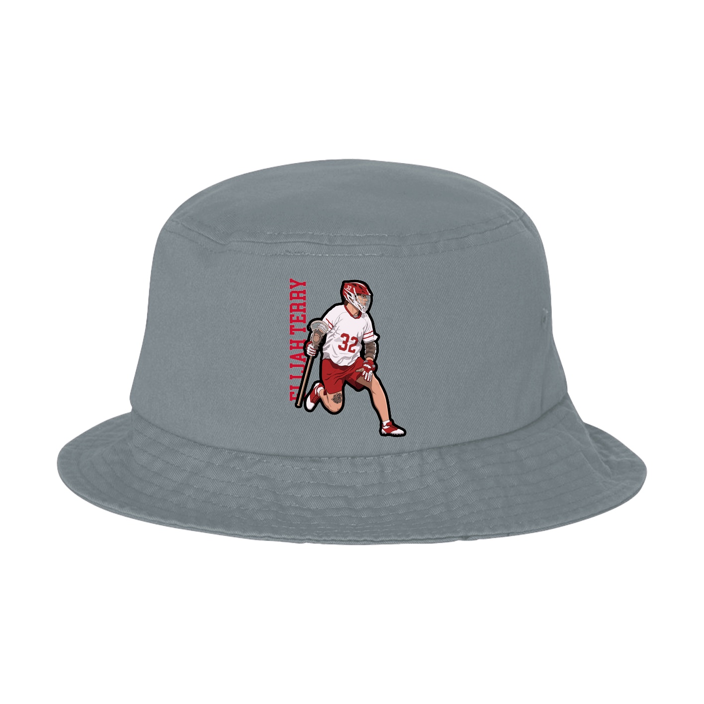 Bucket Cap — Name Vertical in Grey