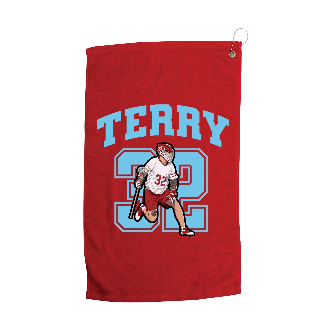 Golf Towel — Number in Red