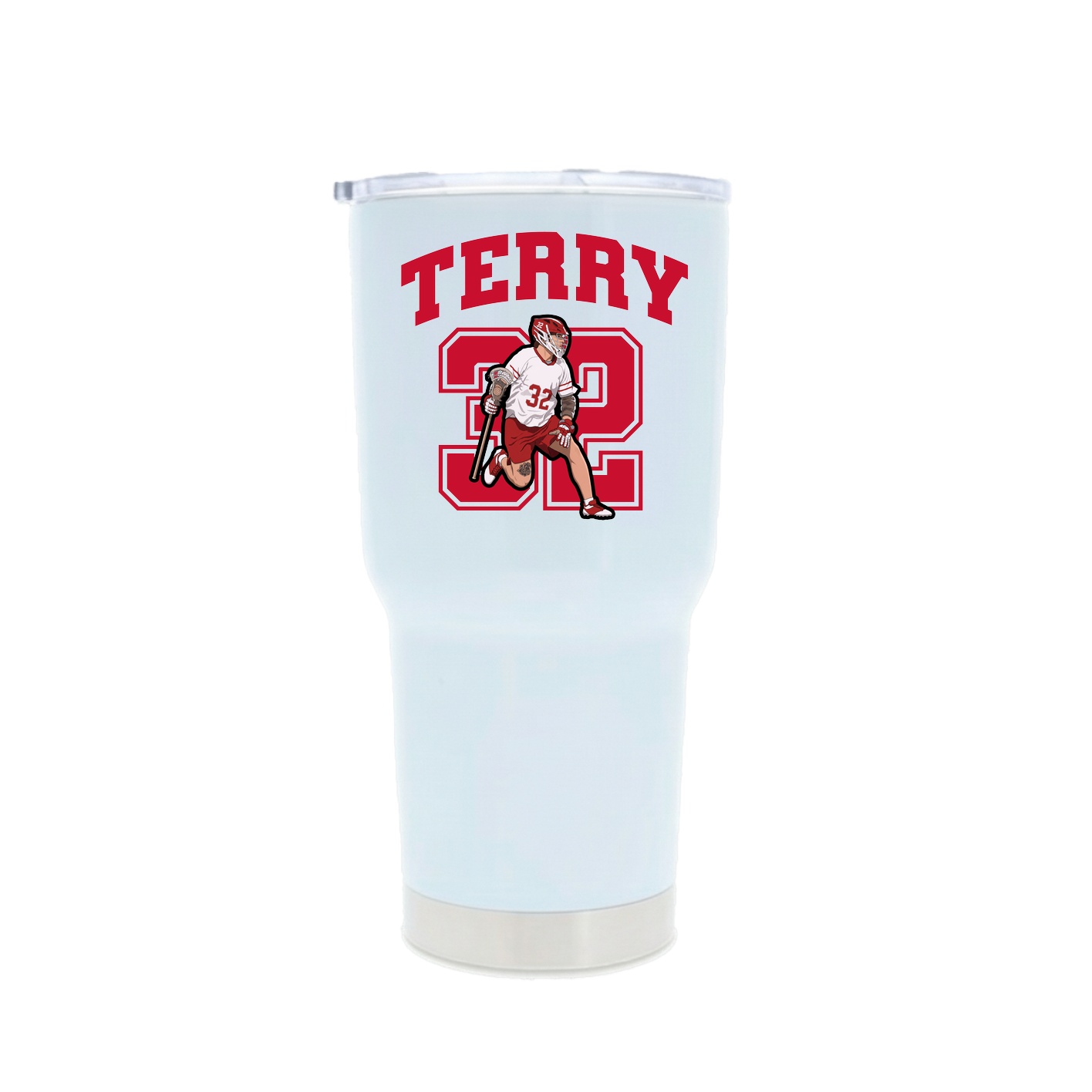 30oz Stainless Steel Tumbler — Number in White