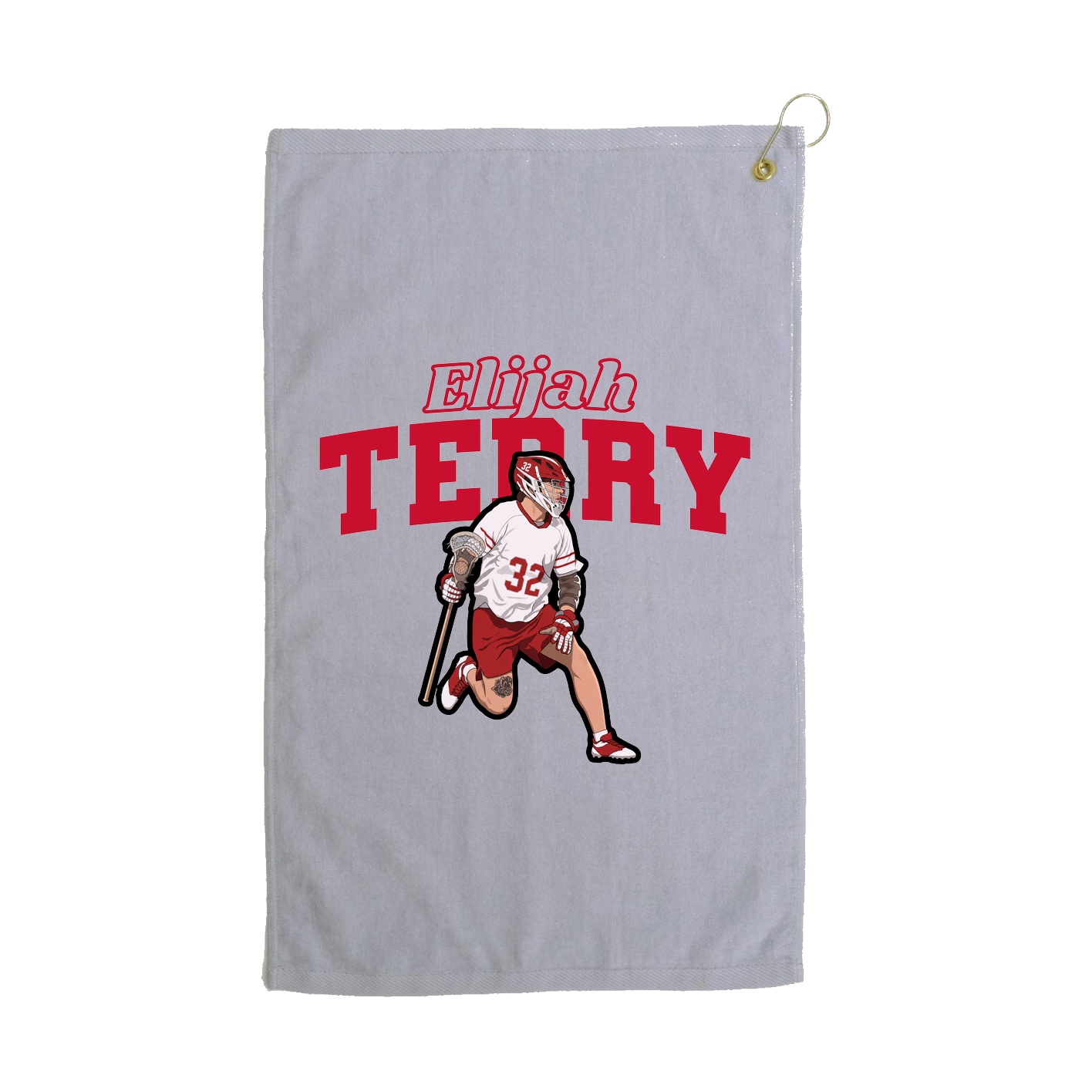 Golf Towel — Name Arch in Grey