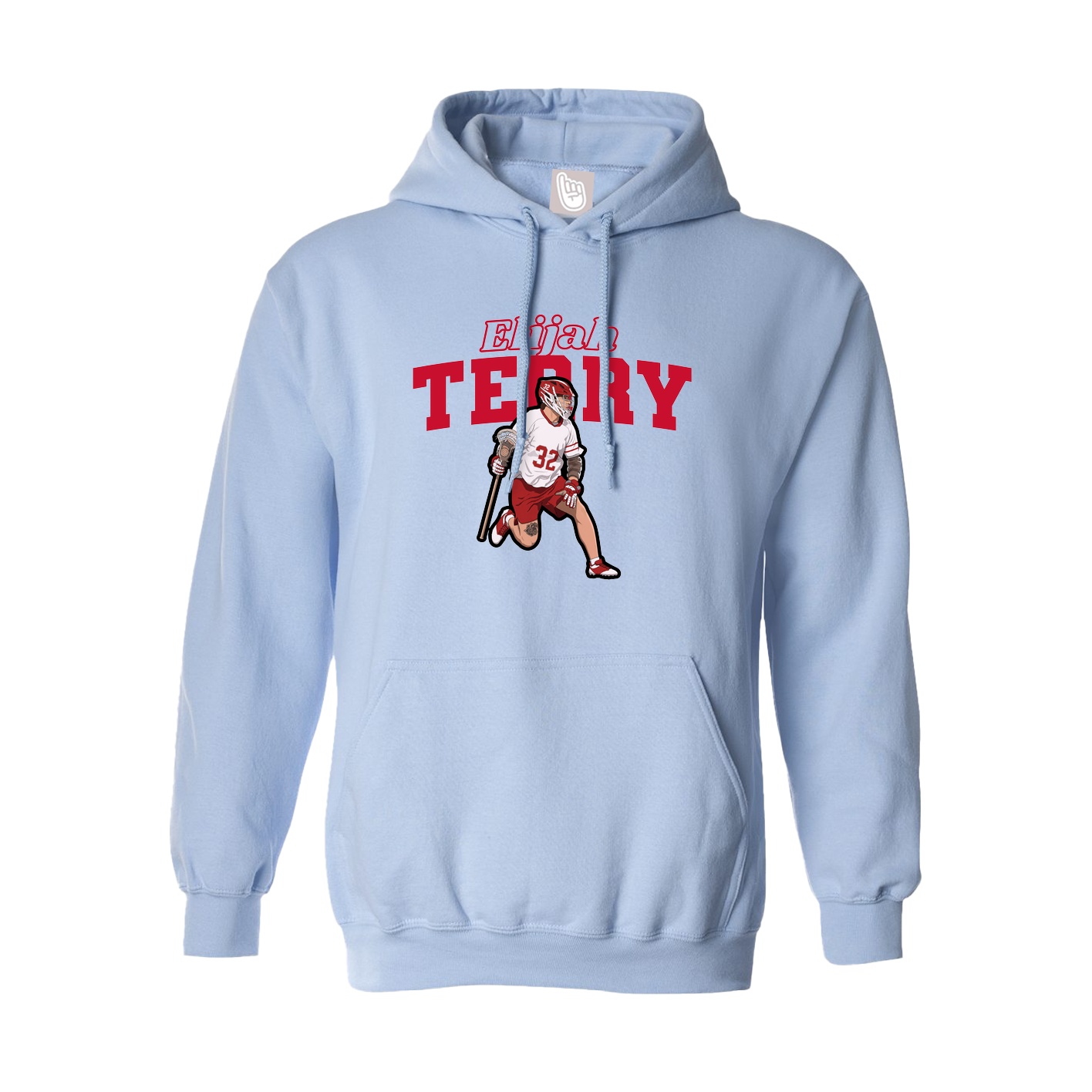 Hoodie — Name Arch in Light Blue