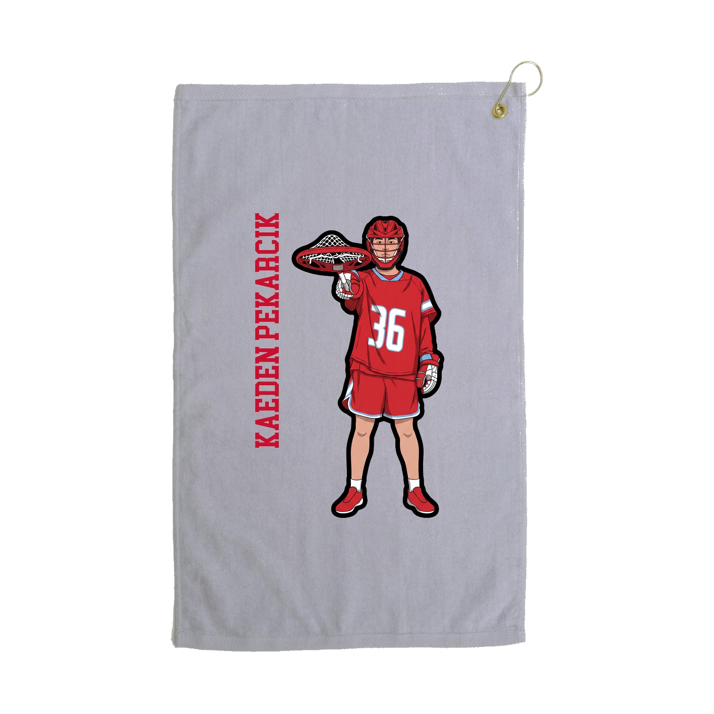 Golf Towel — Name Vertical in Grey