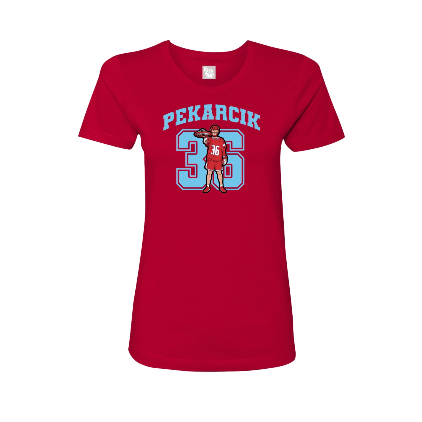 Fitted Women's Tee — Number in Red