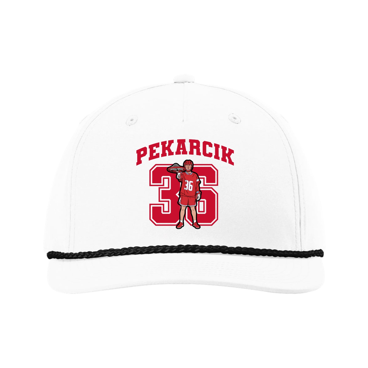 Five-Panel Classic Rope Cap — Number in White