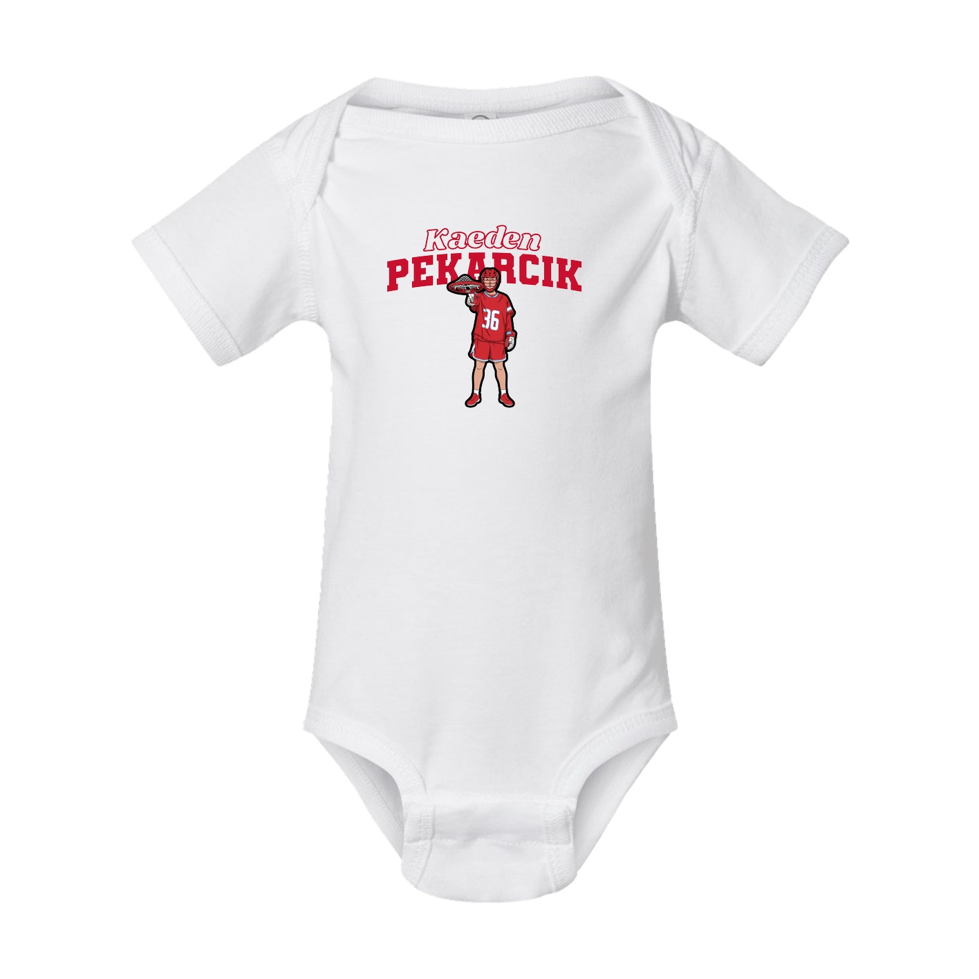 Baby Onesie — Name Arch in White