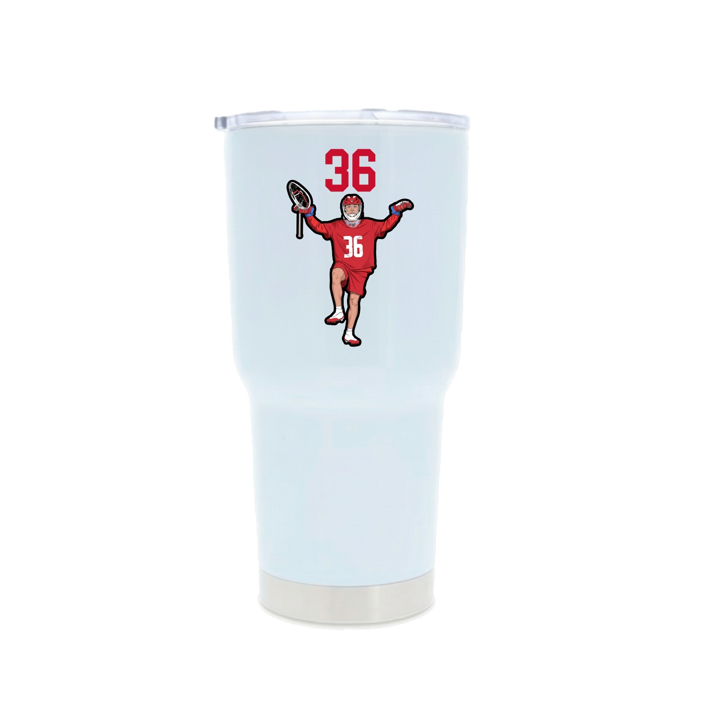 30oz Stainless Steel Tumbler — Number Top in White