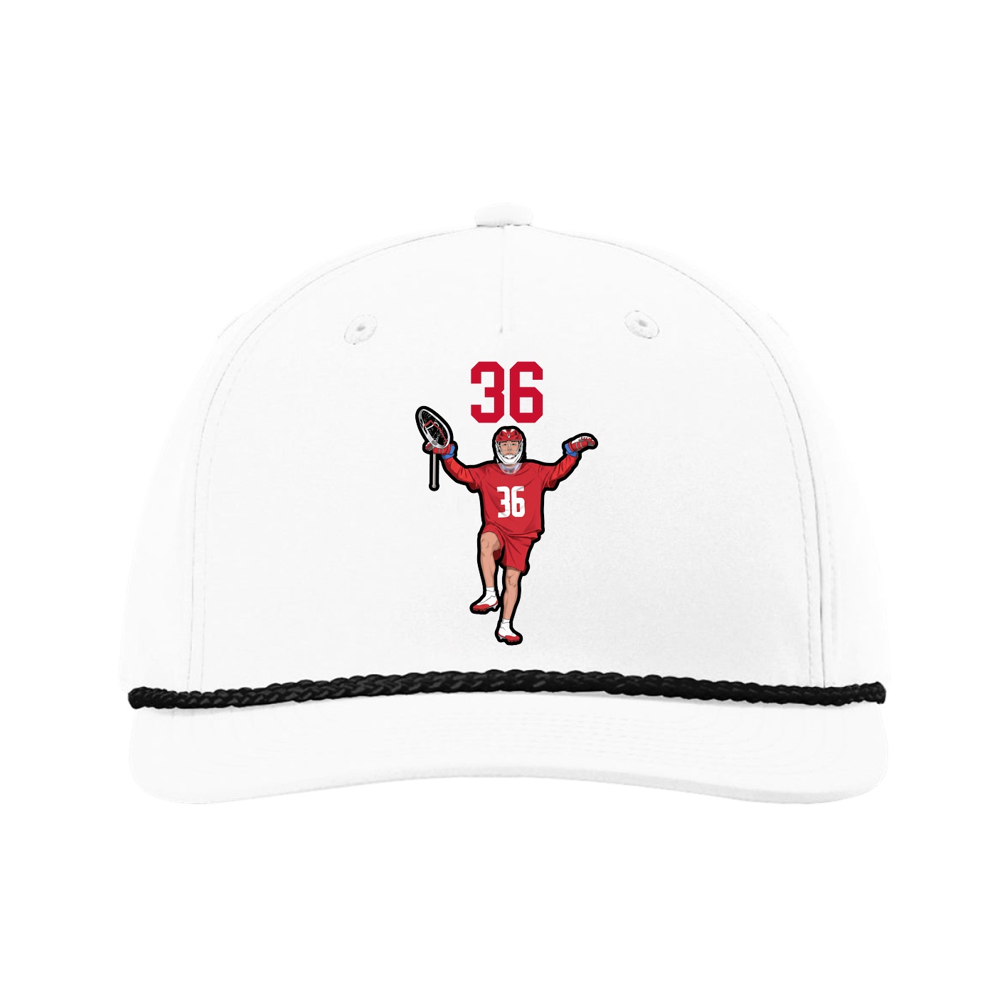 Five-Panel Classic Rope Cap — Number Top in White