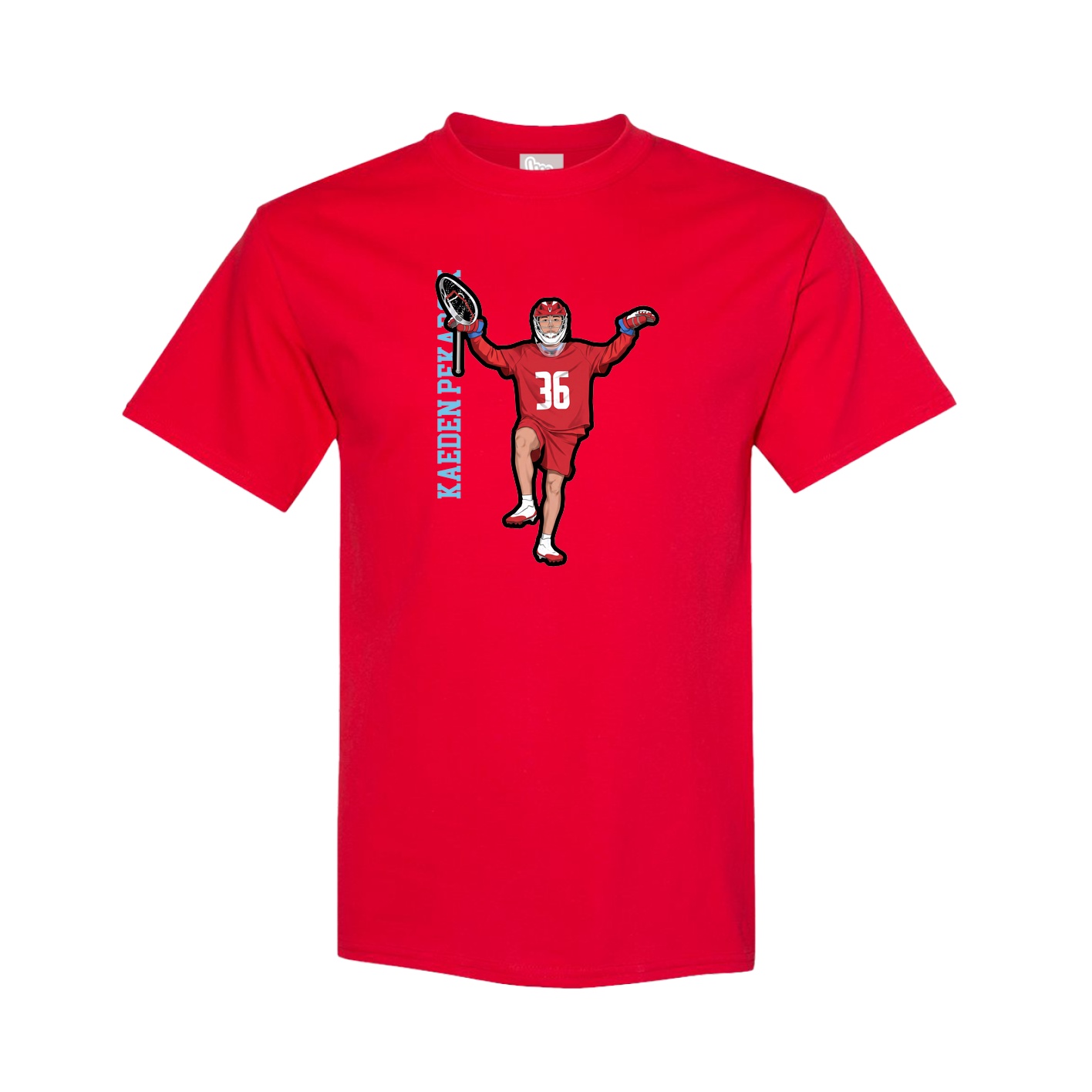 Youth Tee — Name Vertical in Red