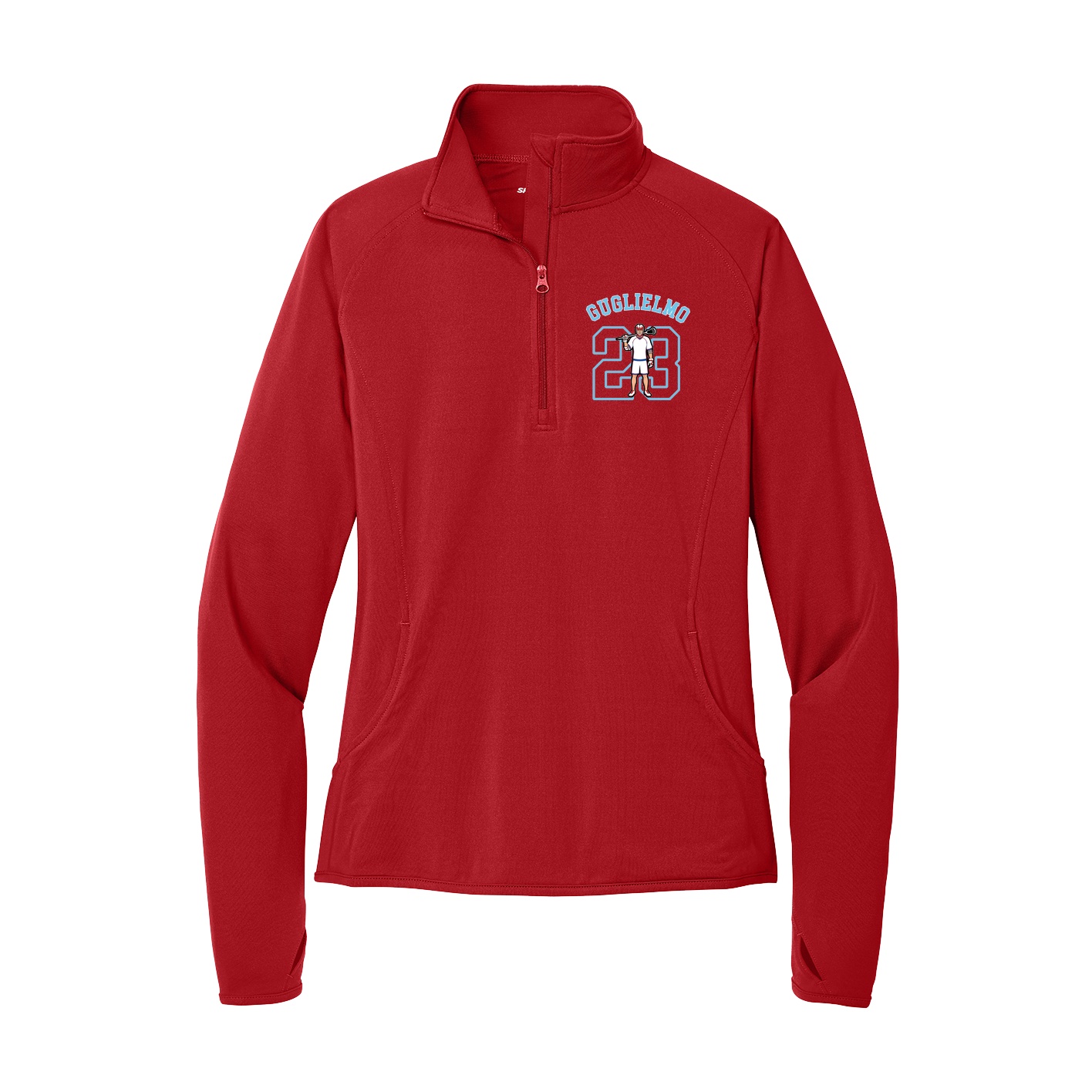 Women's Q-Zip Pullover — Shirsey Arch in Red