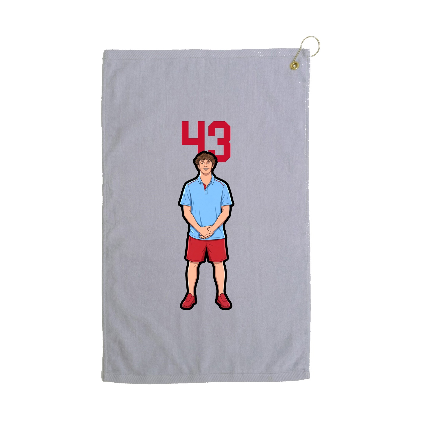 Golf Towel — Number Top in Grey