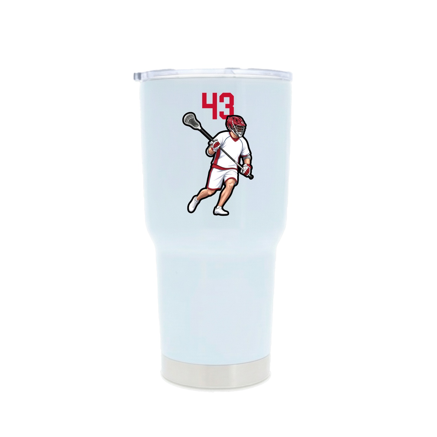 30oz Stainless Steel Tumbler — Number Top in White