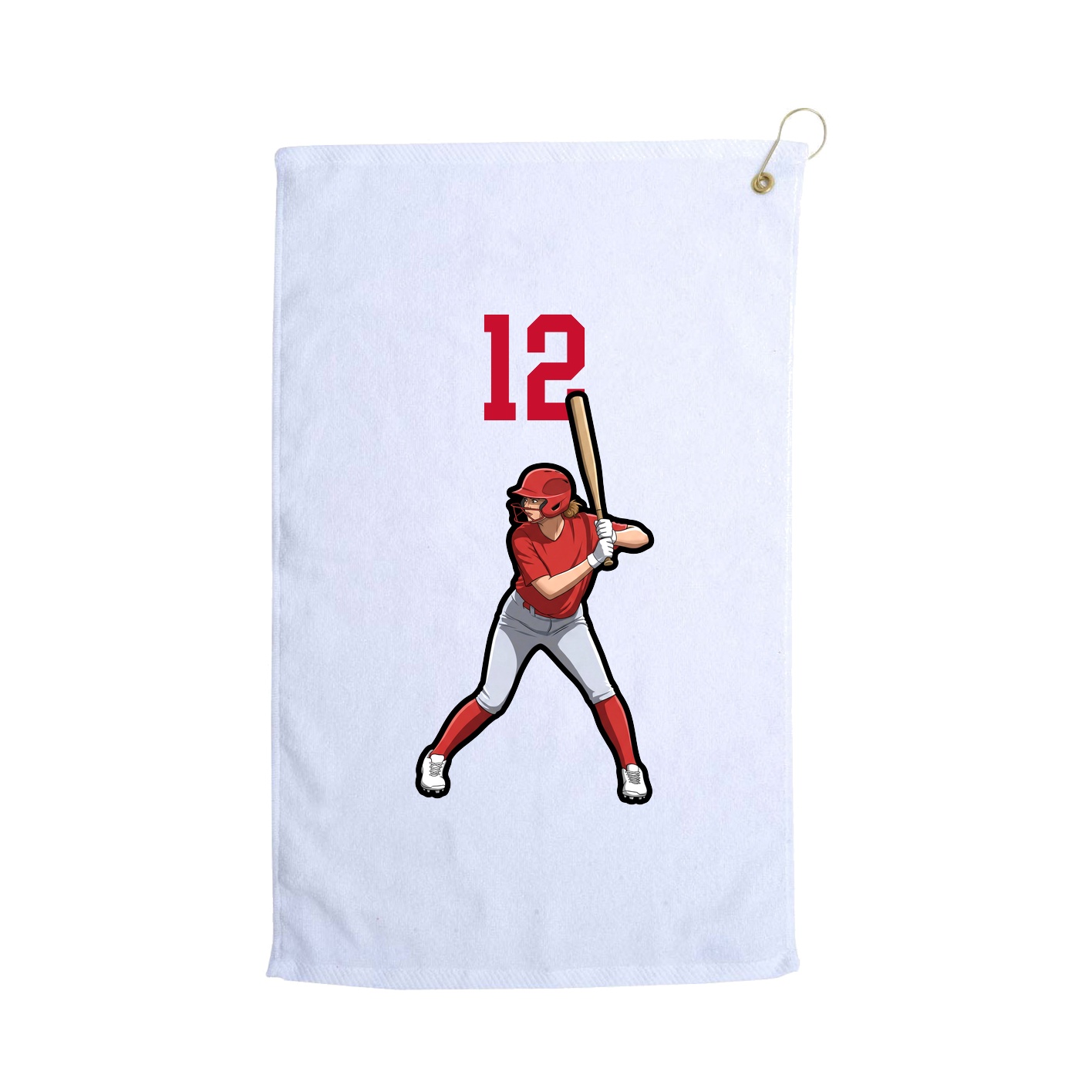 Golf Towel — Number Top in White