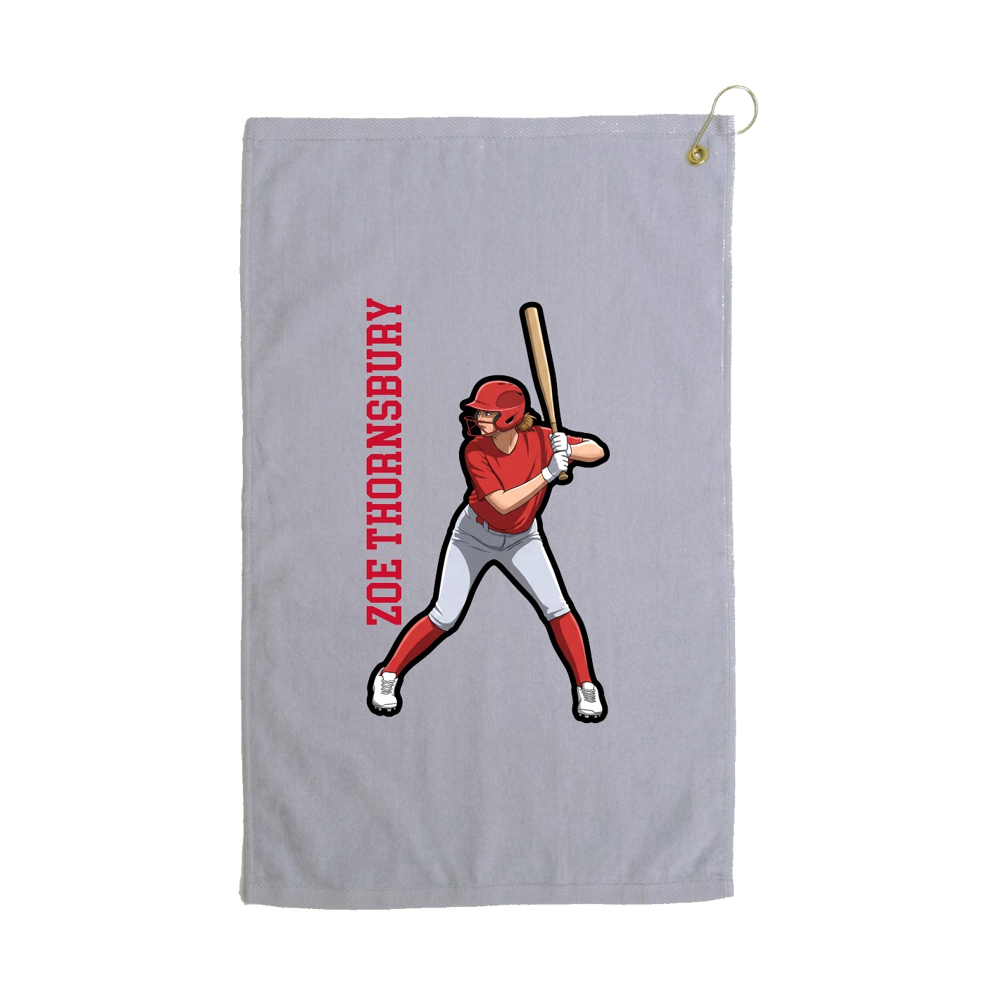 Golf Towel — Name Vertical in Grey