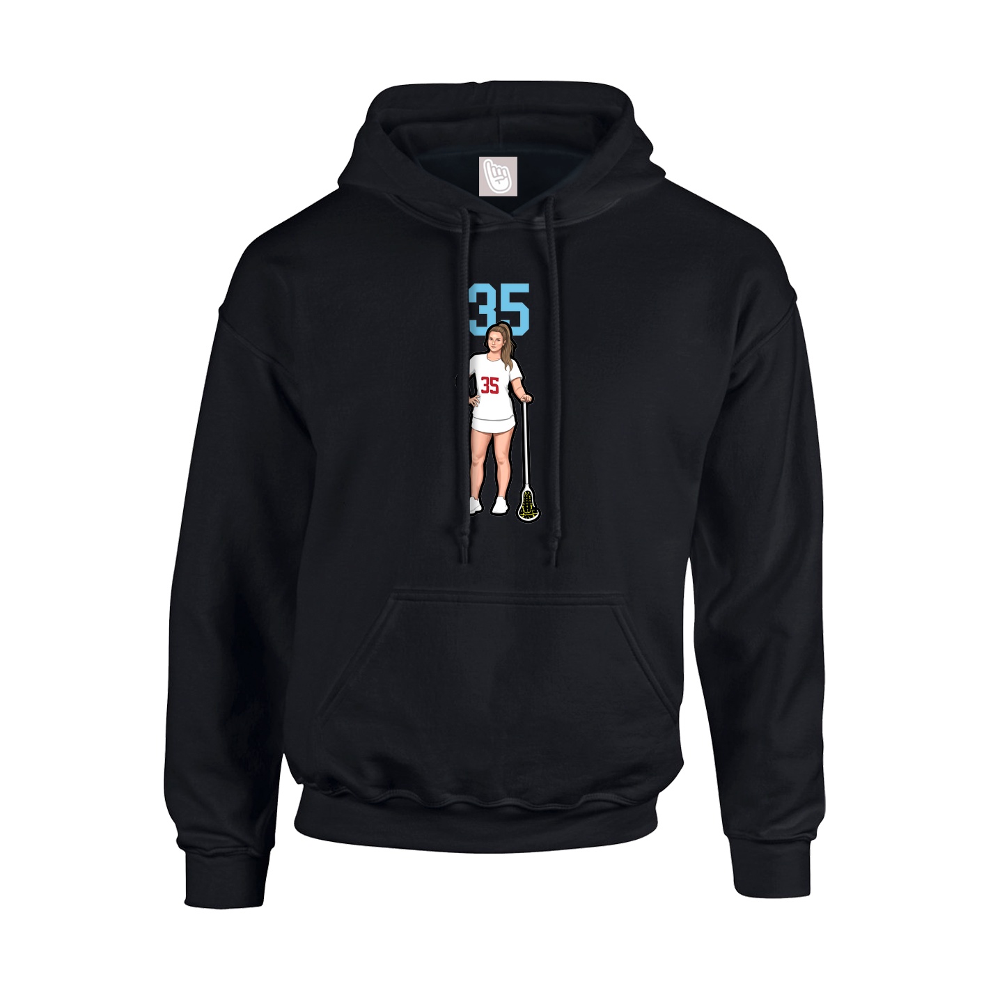 Youth Hoodie — Number Top in Black