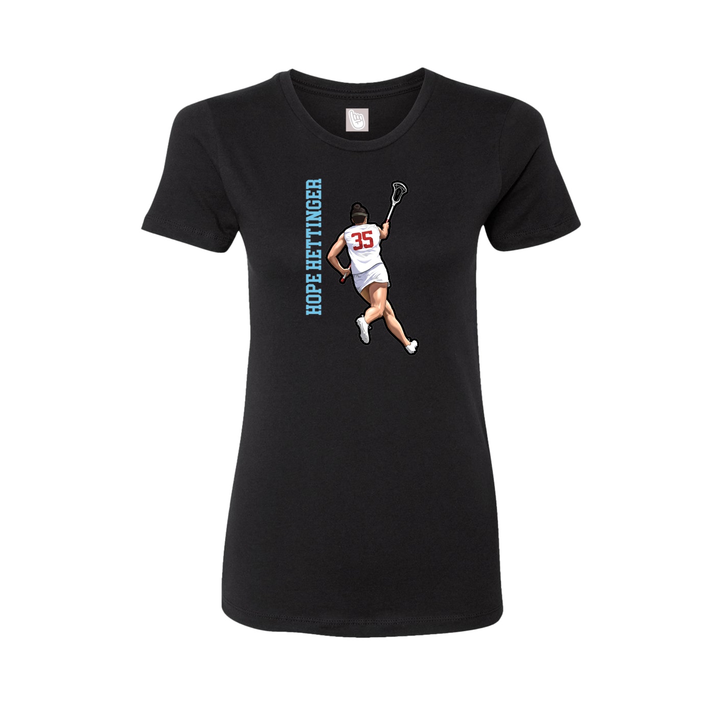 Fitted Women's Tee — Name Vertical in Black