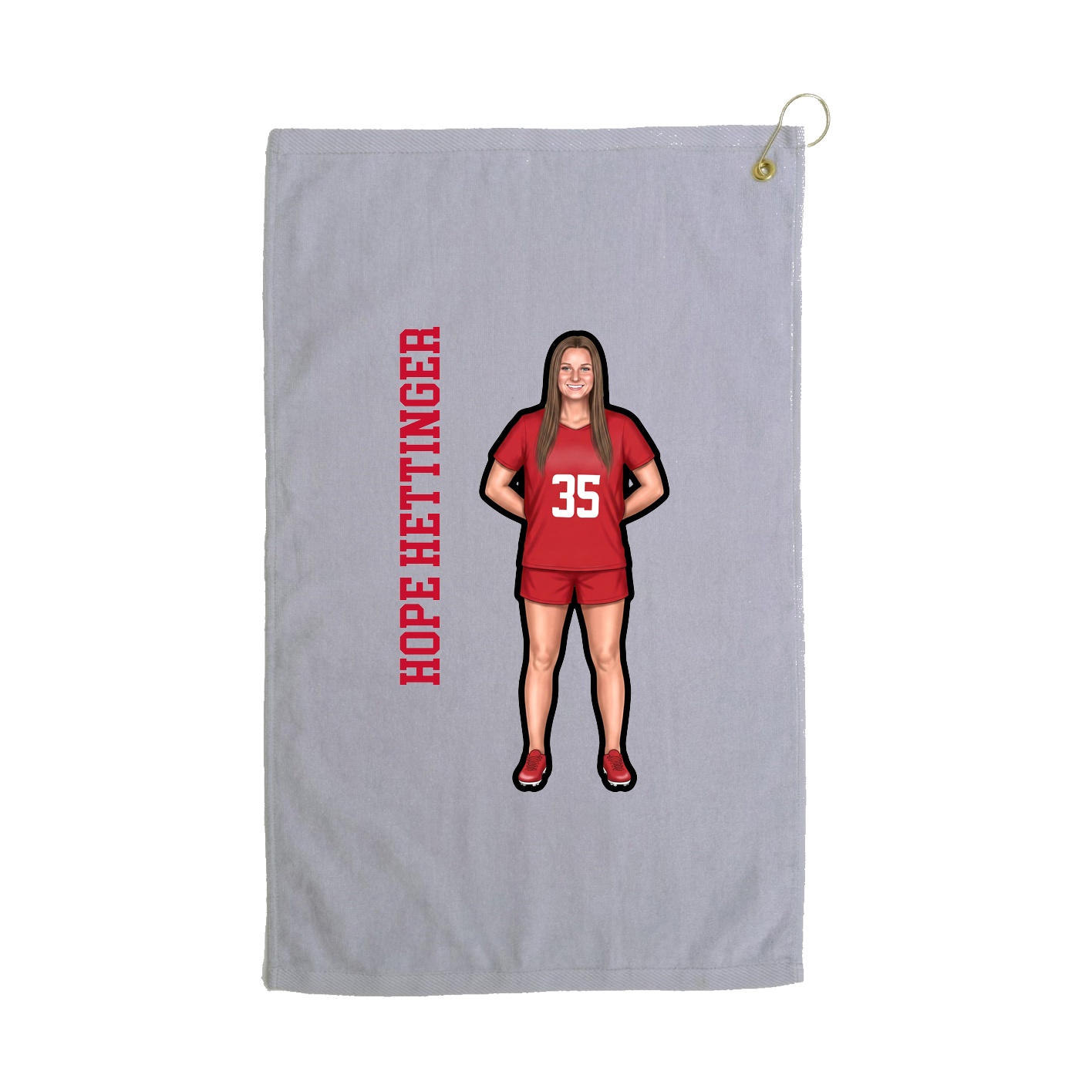 Golf Towel — Name Vertical in Grey