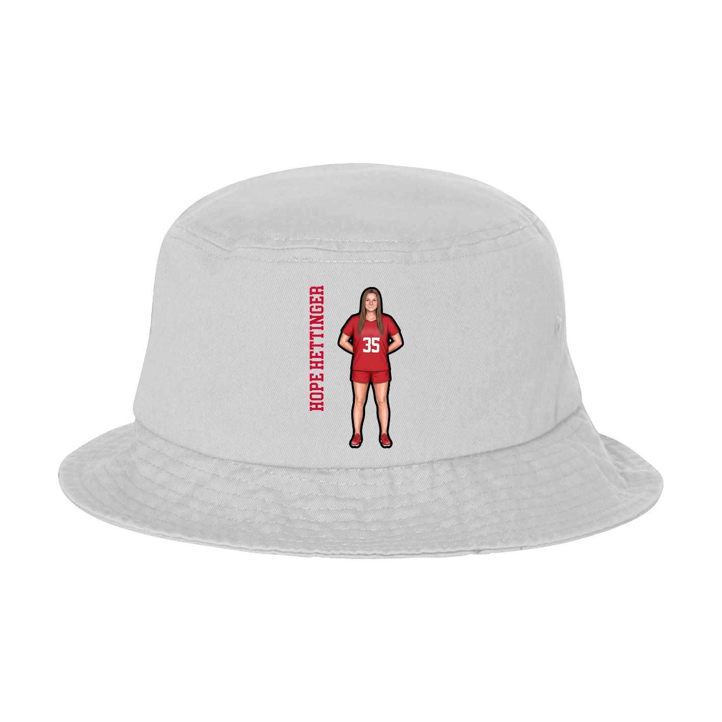 Bucket Cap — Name Vertical in White