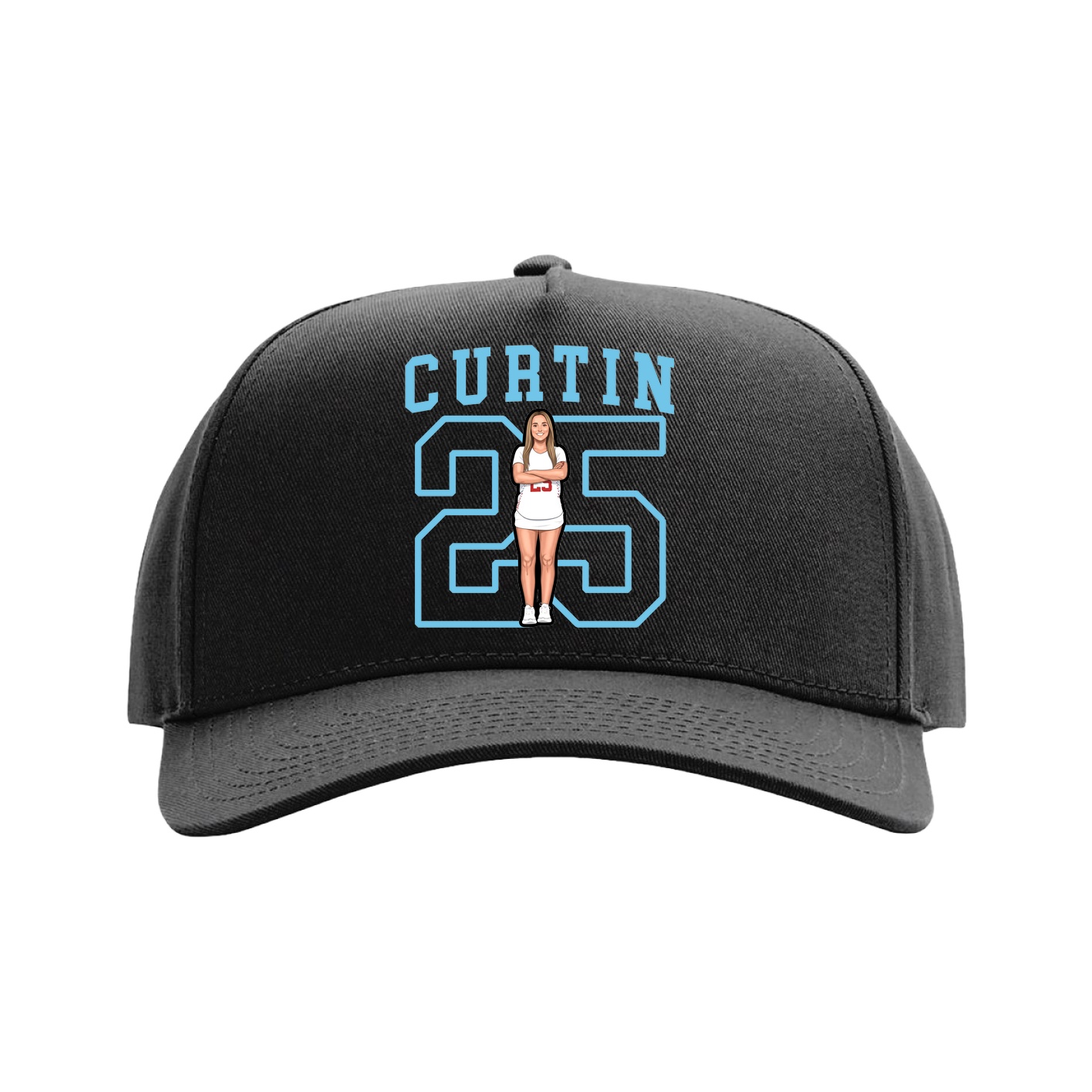 Full Fabric Five-Panel Champ Cap — Shirsey in Black