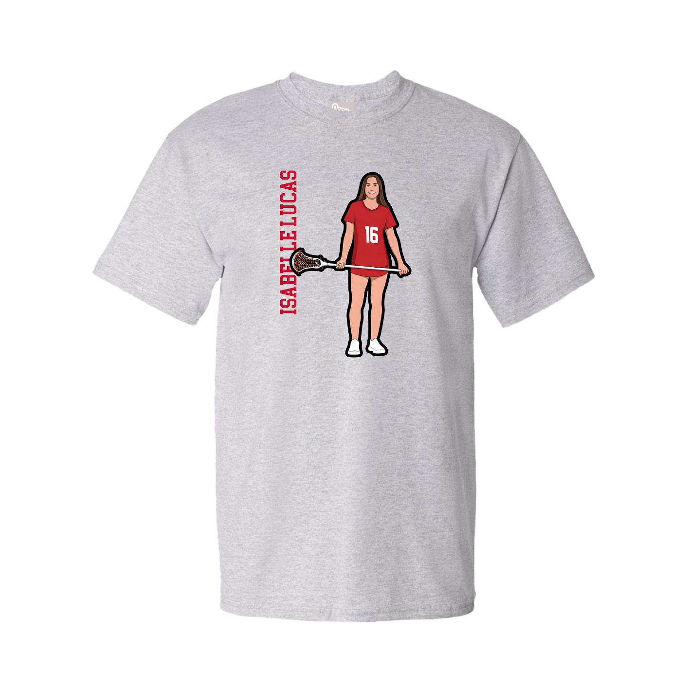 Tee — Name Vertical in Grey