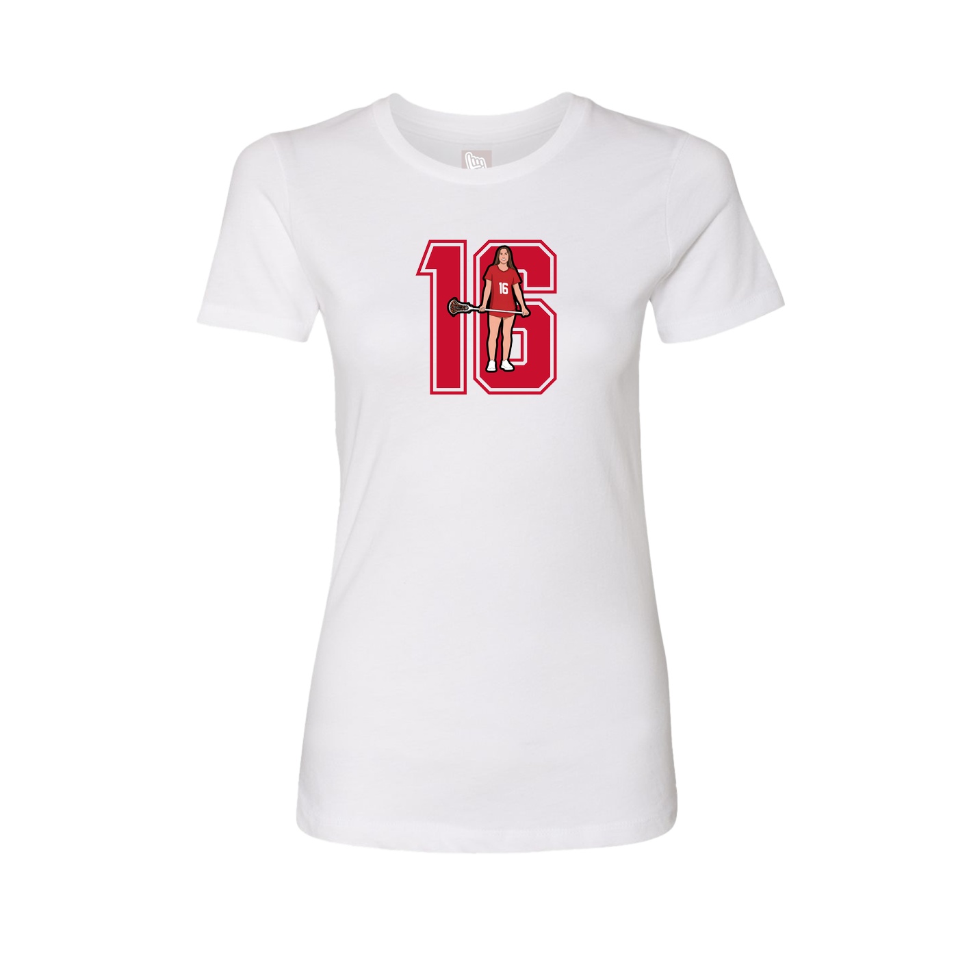 Fitted Women's Tee — Number in White