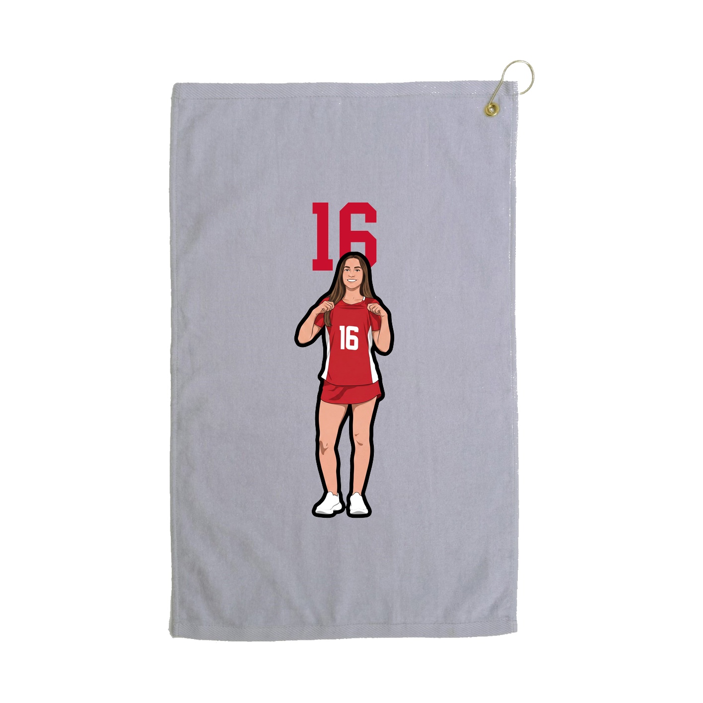 Golf Towel — Number Top in Grey