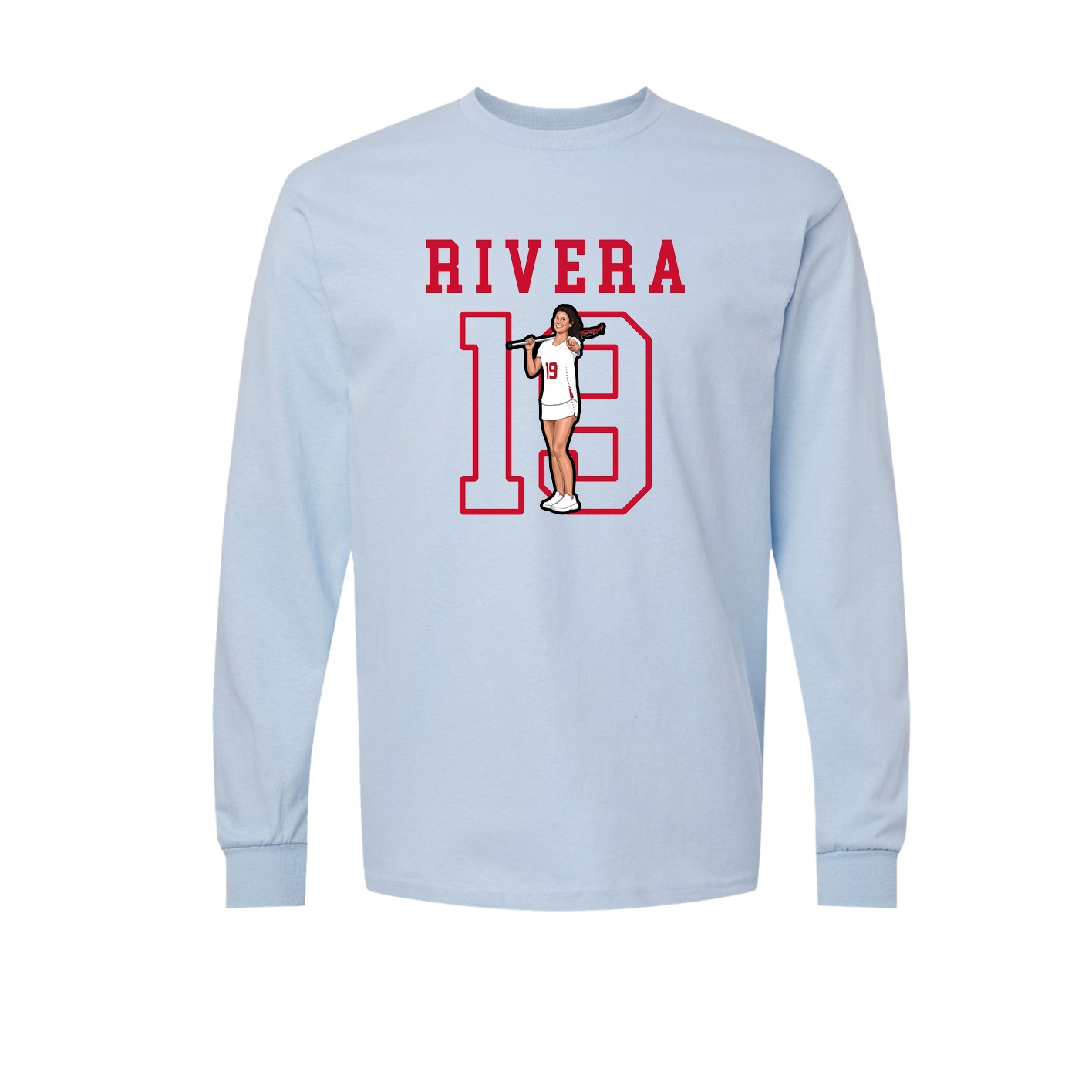 Long Sleeve Tee — Shirsey in Light Blue