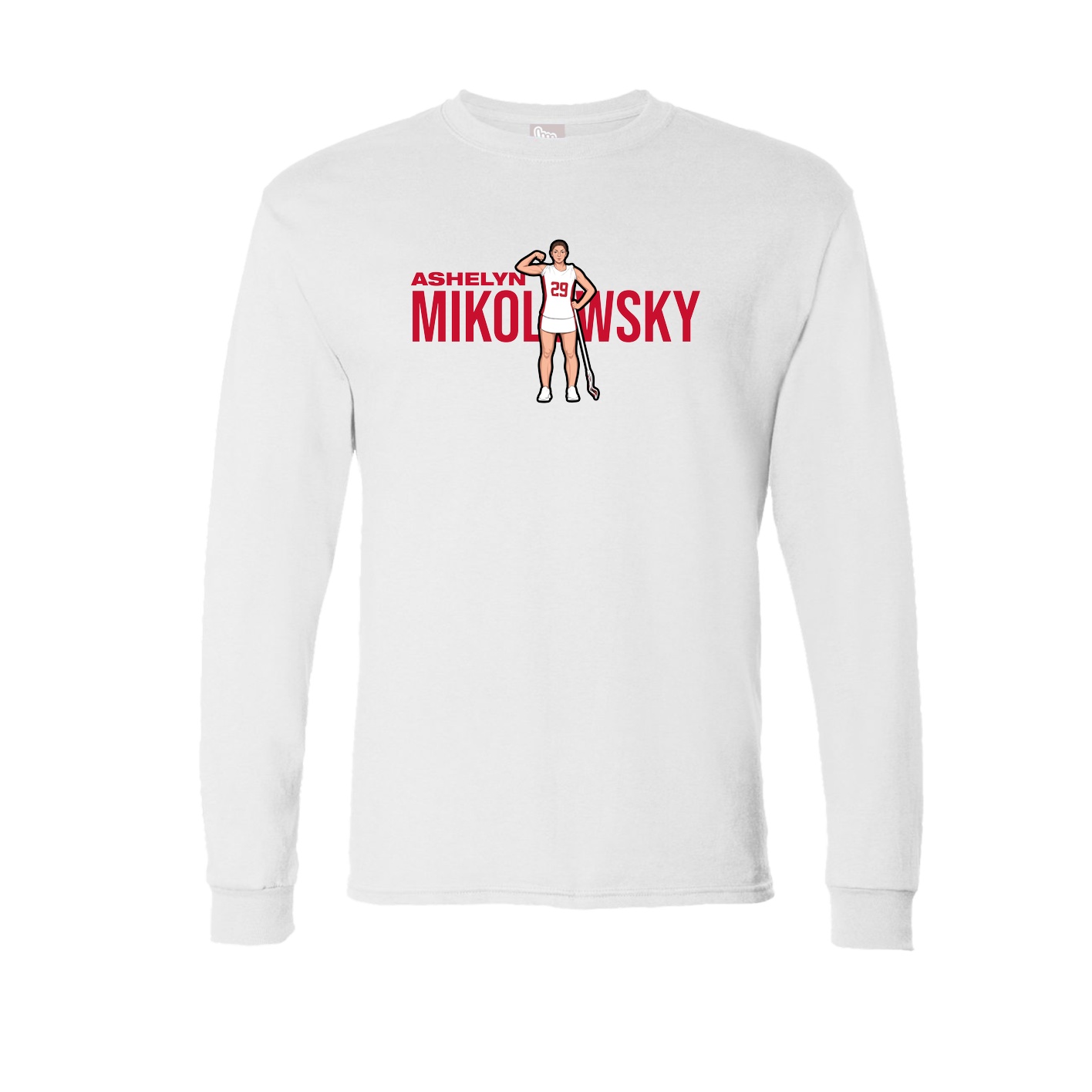 Long Sleeve Tee — Player Name in White