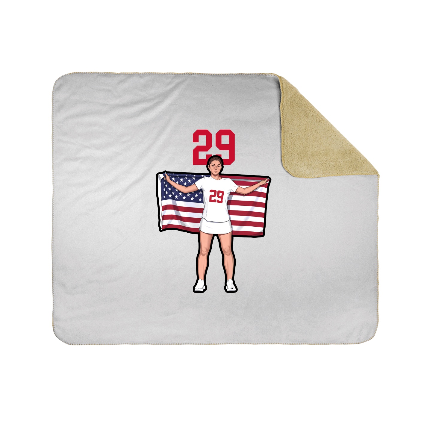Throw Blanket — Number Top in White