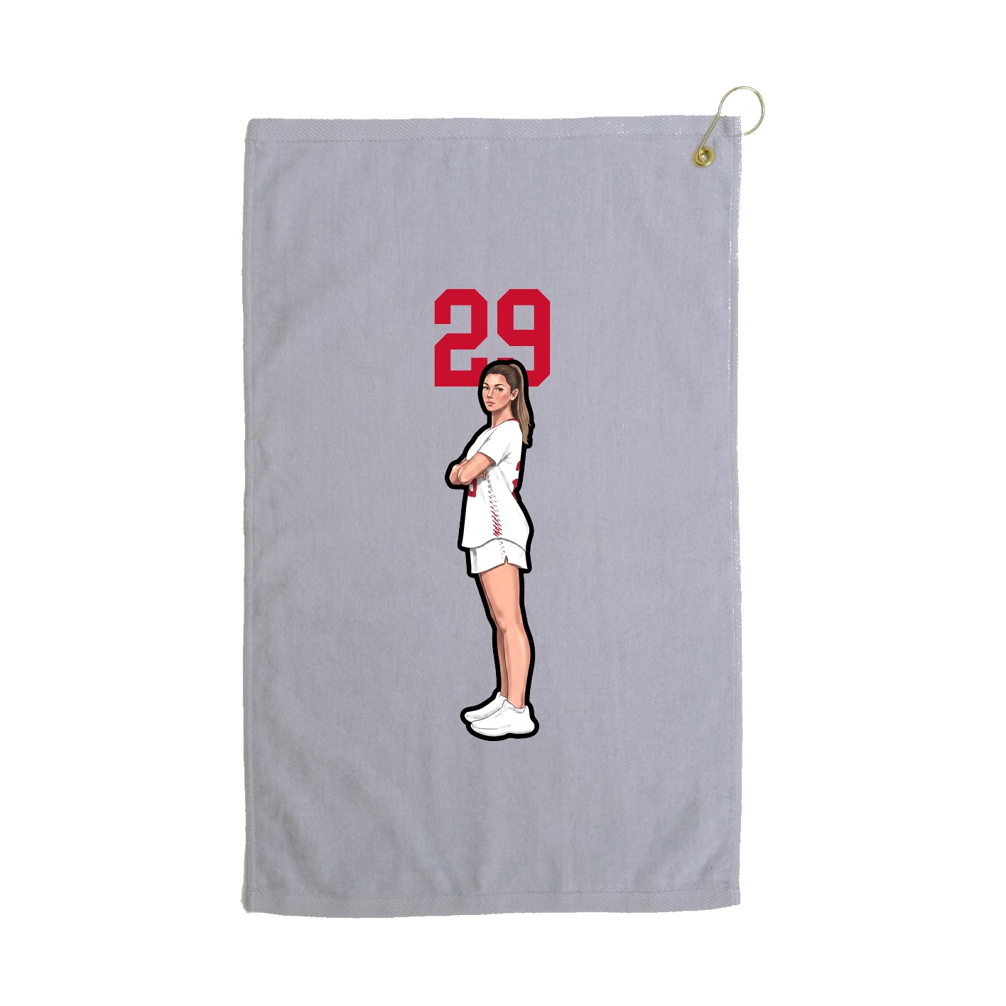 Golf Towel — Number Top in Grey