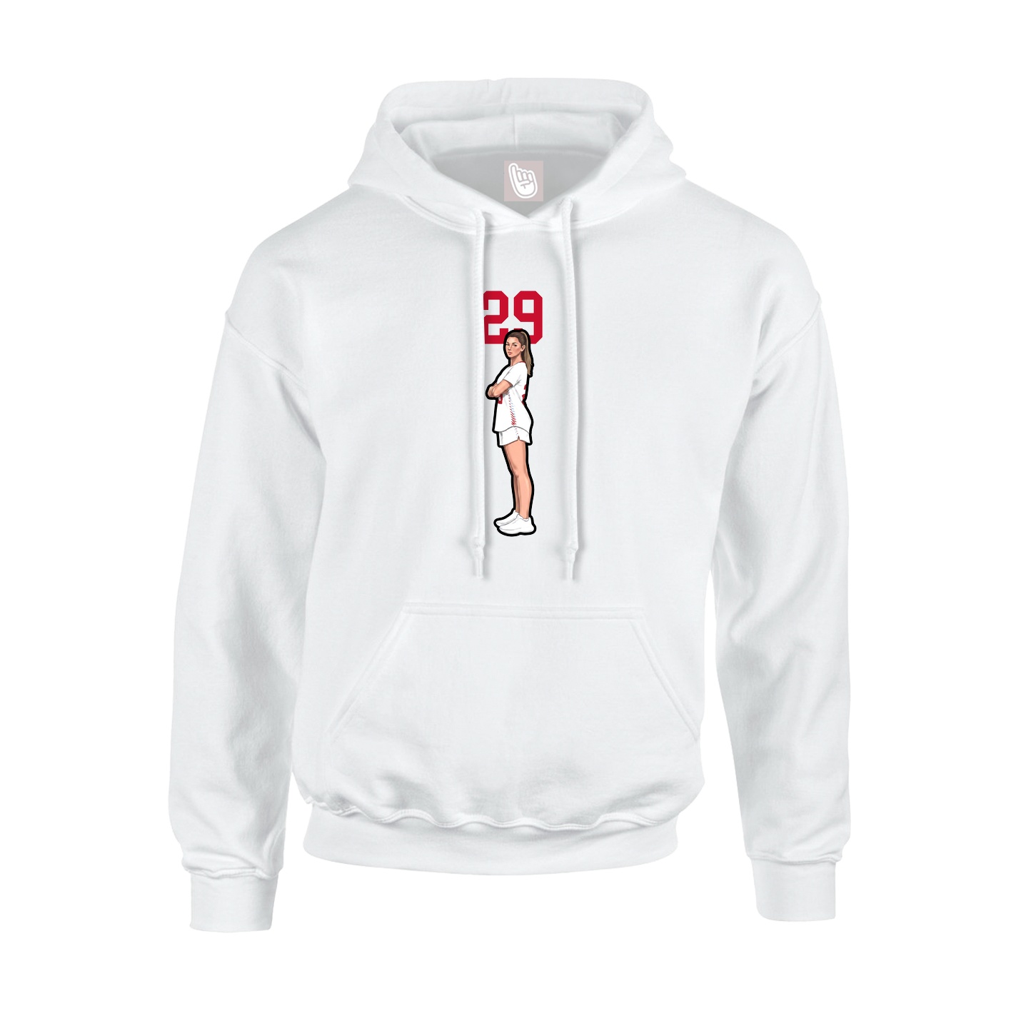 Youth Hoodie — Number Top in White