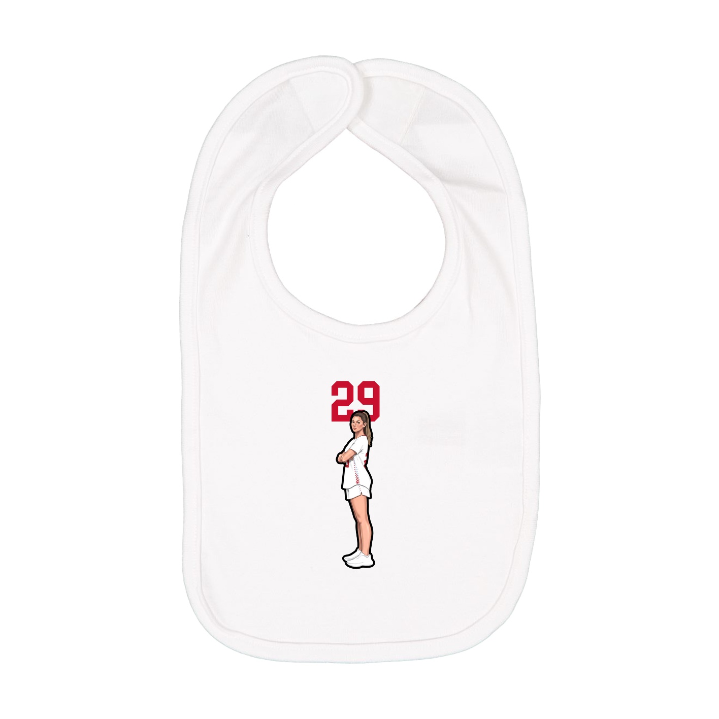 Infant Bib — Number Top in White