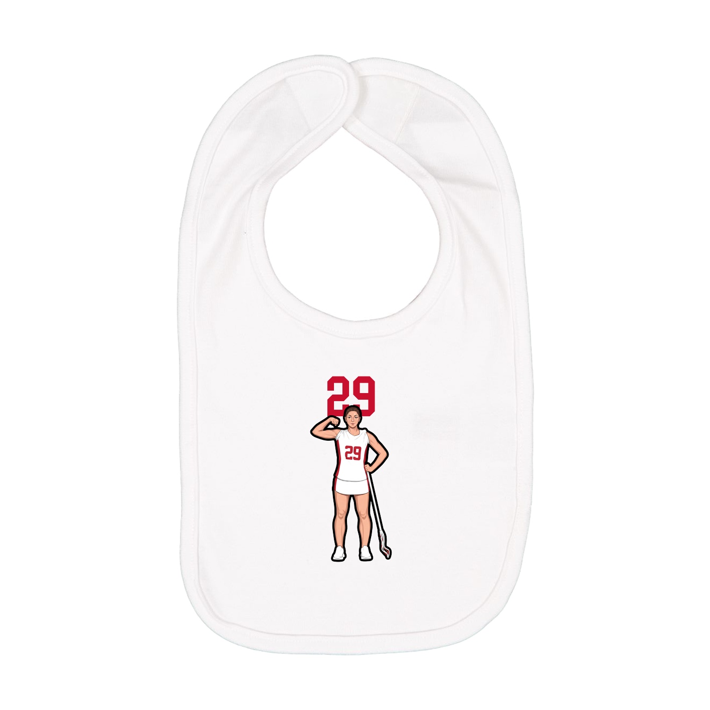 Infant Bib — Number Top in White
