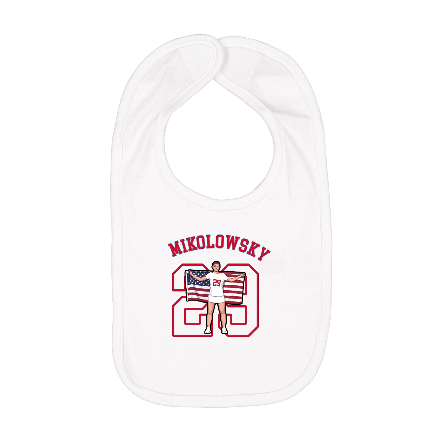 Infant Bib — Shirsey Arch in White