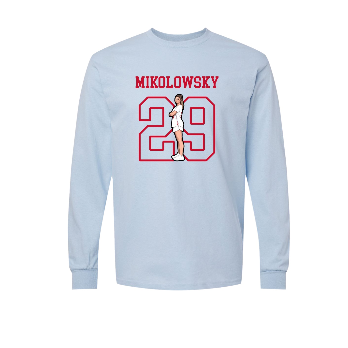 Long Sleeve Tee — Shirsey in Light Blue