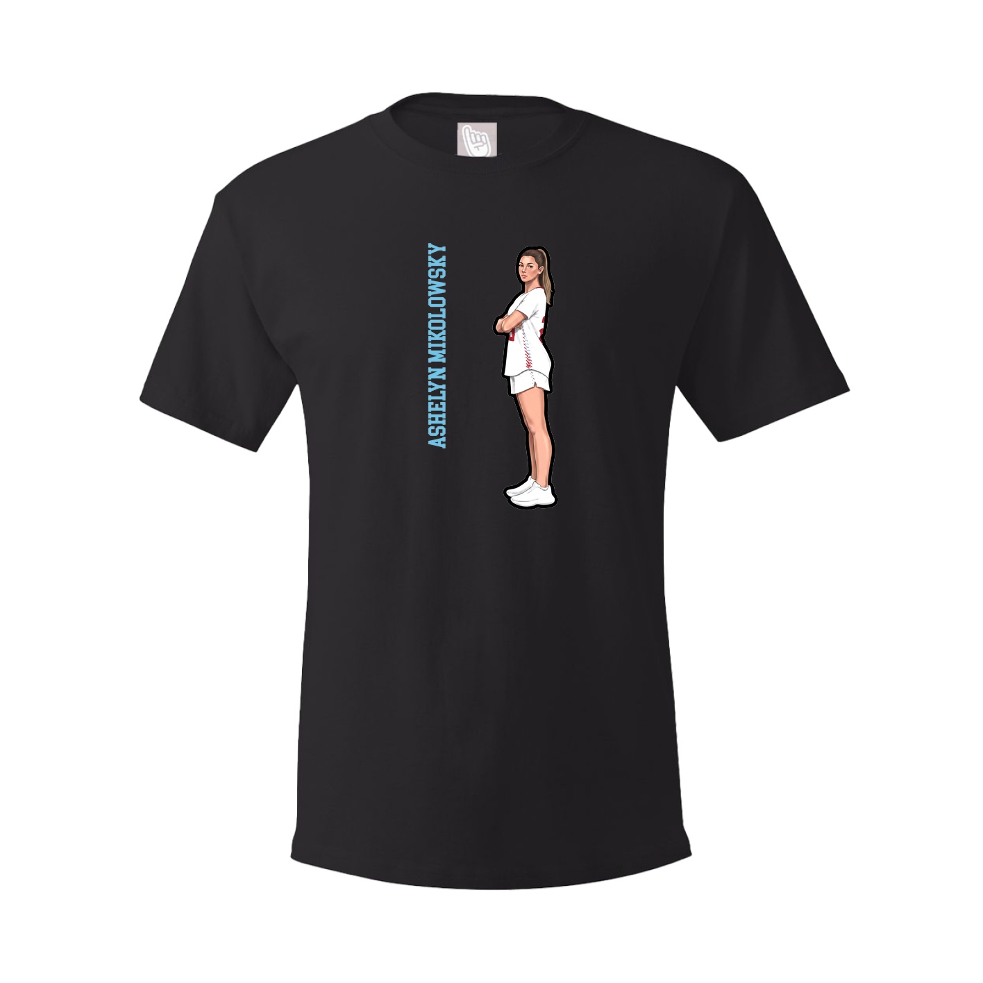 Youth Tee — Name Vertical in Black