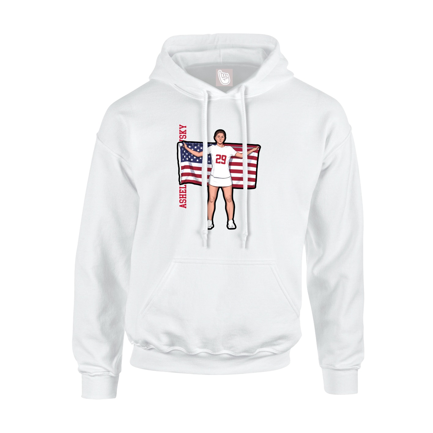Hoodie — Name Vertical in White