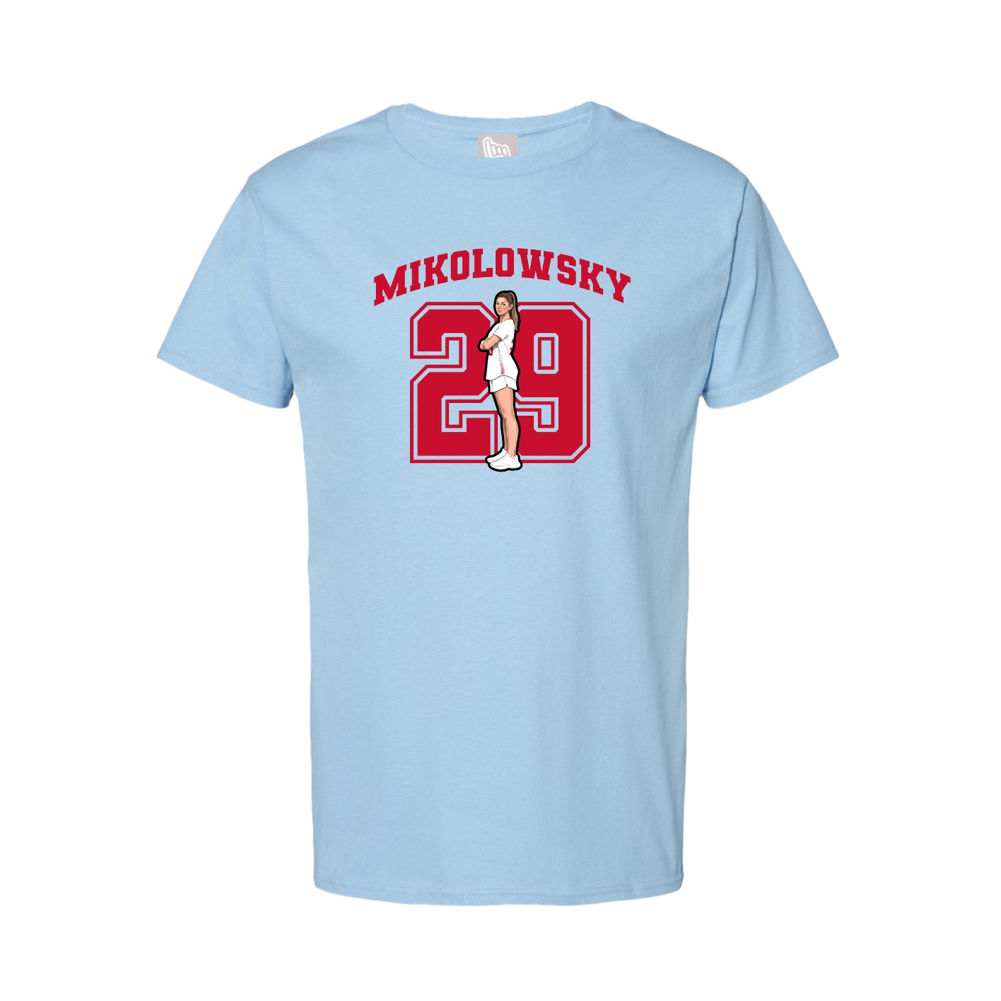 Tee — Number in Light Blue