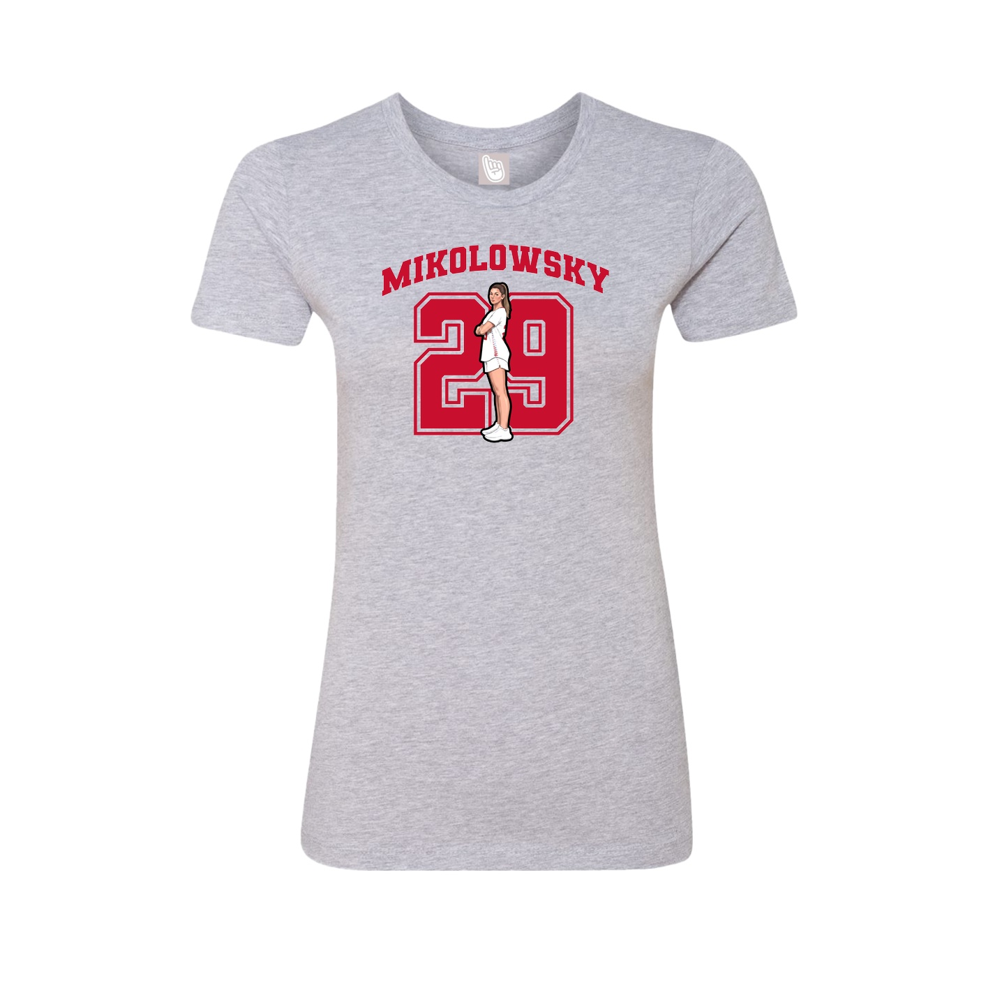 Fitted Women's Tee — Number in Grey