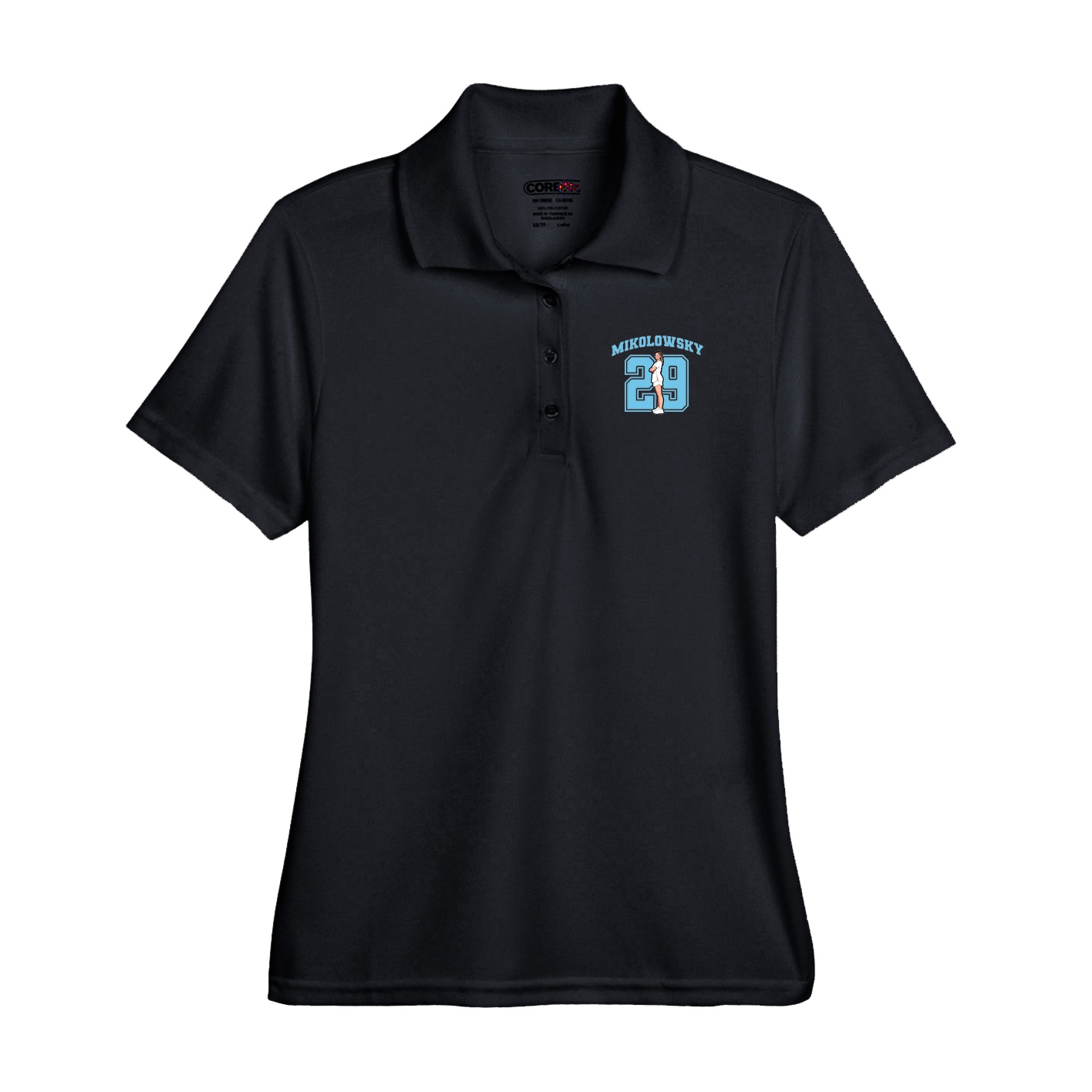 Performance Polo — Number in Black