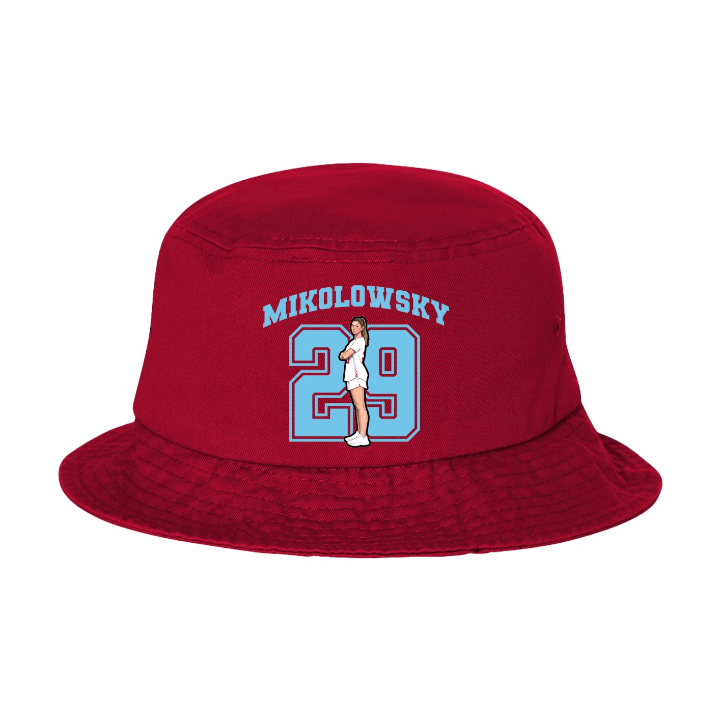 Bucket Cap — Number in Red