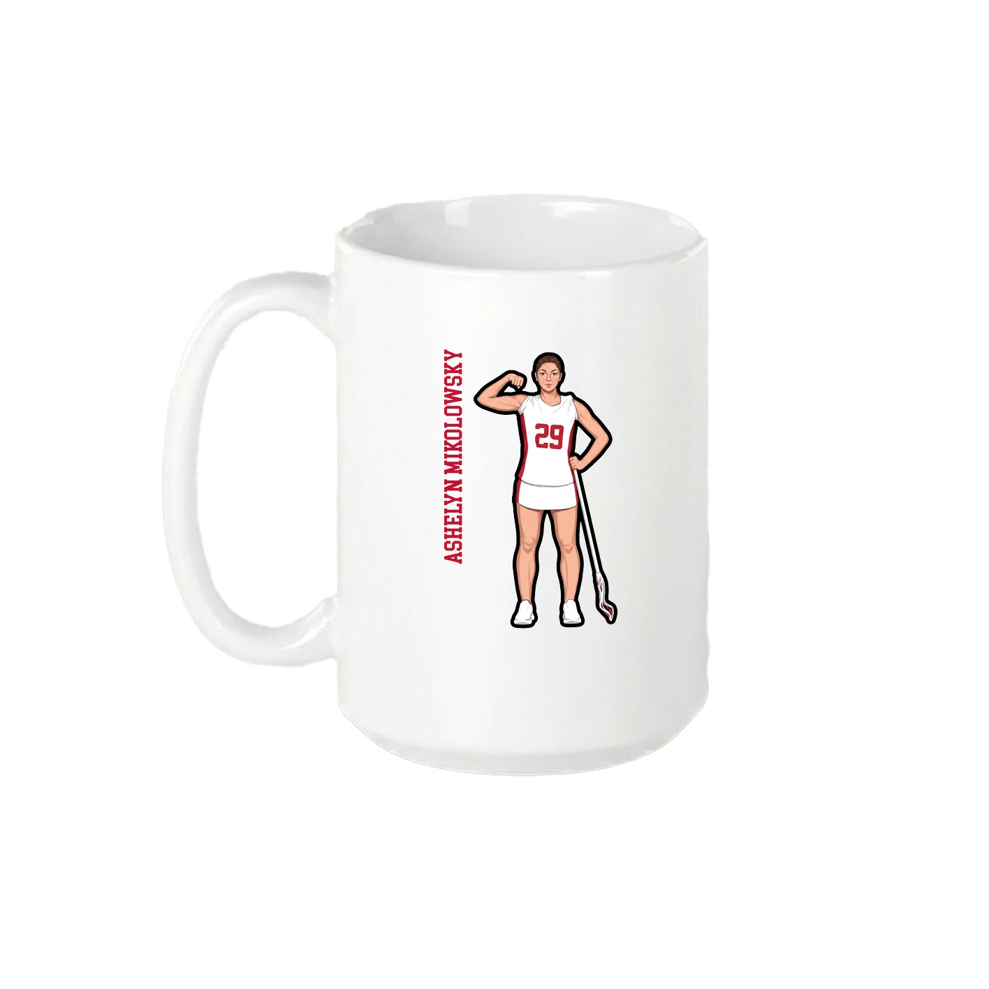 15oz Coffee Mug — Name Vertical in White